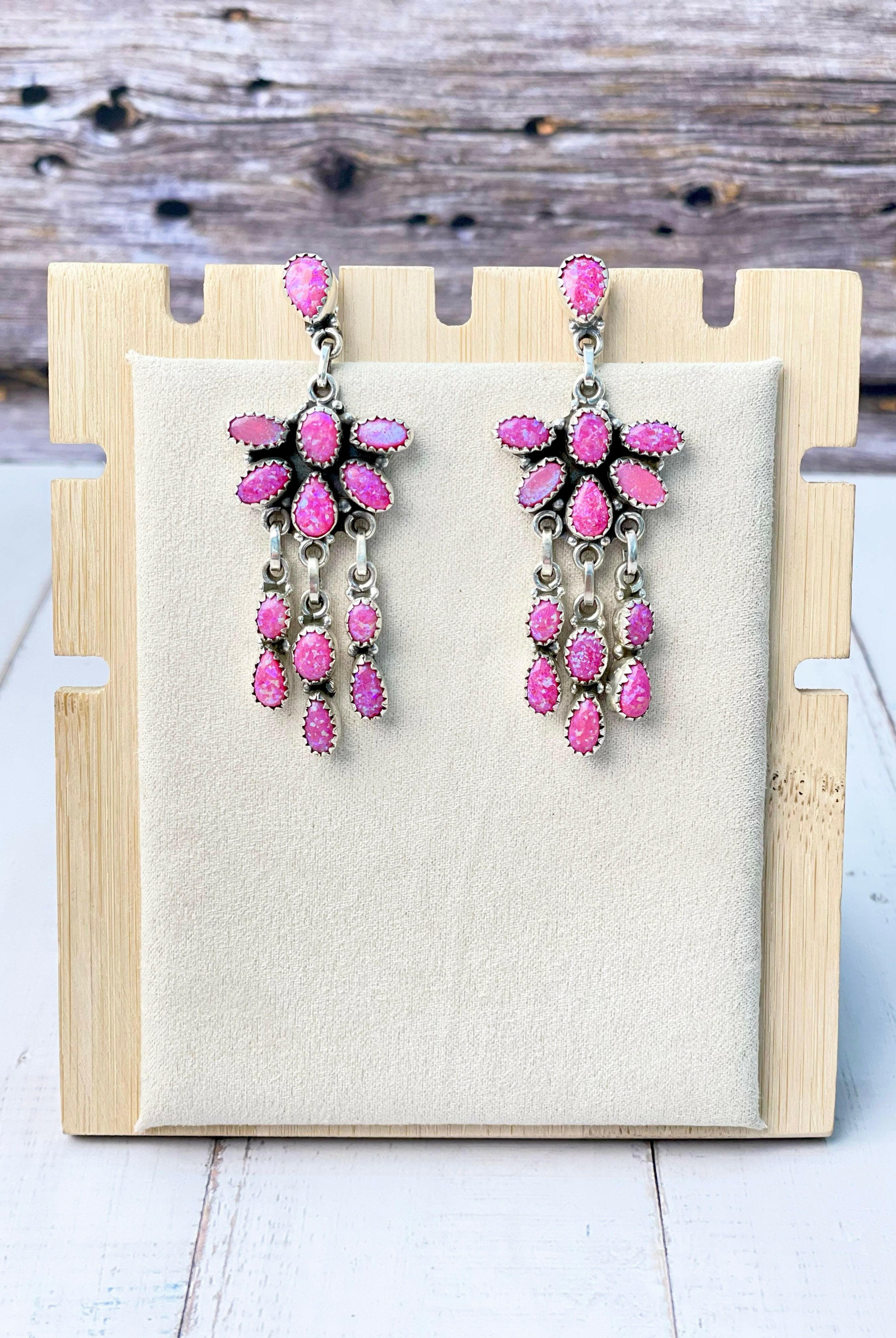 Talia Stone Drop Chandelier Earrings-Earrings-Krush Kandy, Women's Online Fashion Boutique Located in Phoenix, Arizona (Scottsdale Area)