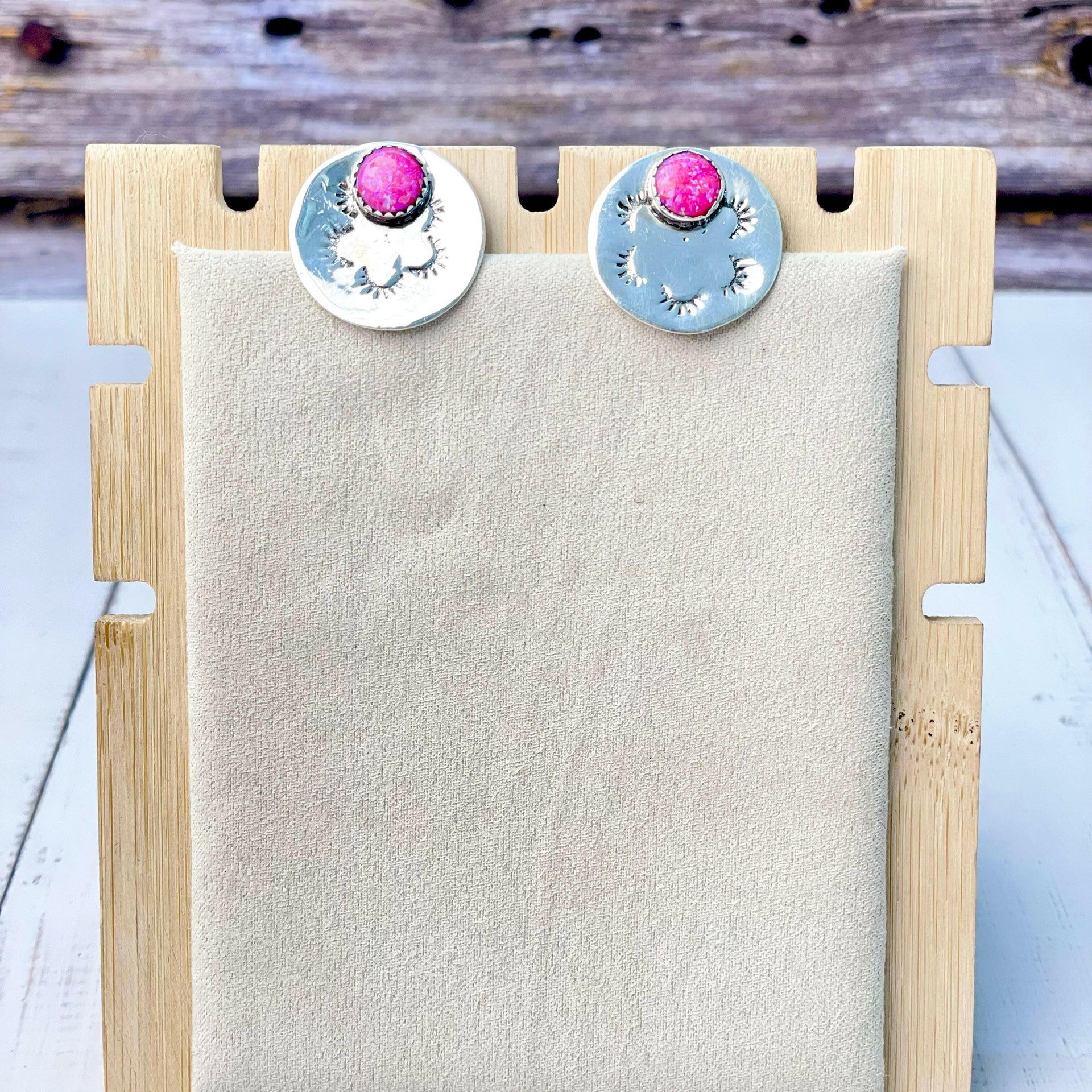 Sterling Stamped Plated Stone Stud Earrings-Earrings-Krush Kandy, Women's Online Fashion Boutique Located in Phoenix, Arizona (Scottsdale Area)