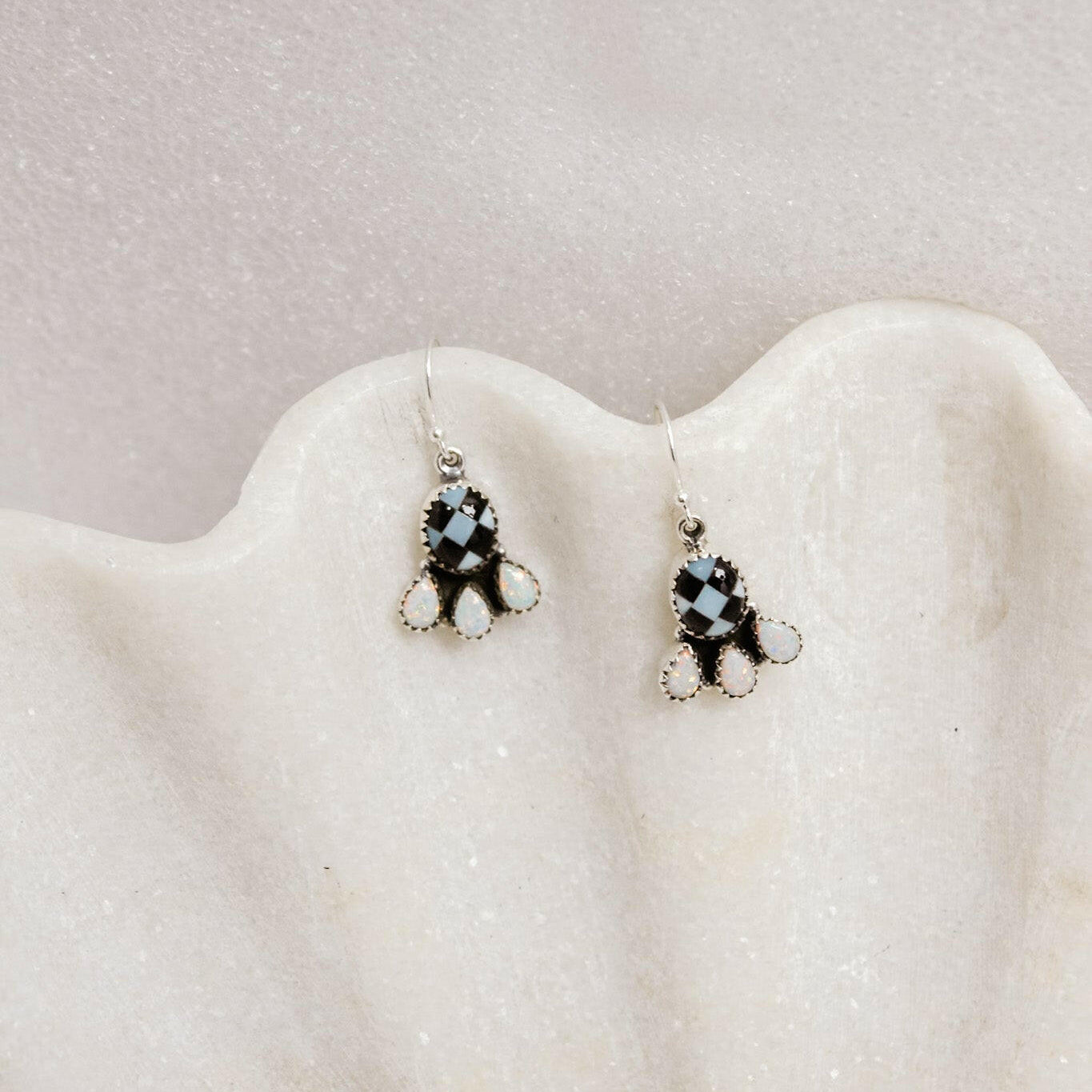 Checker & Stone Clove Earrings | By KKB-Drop Earrings-Krush Kandy, Women's Online Fashion Boutique Located in Phoenix, Arizona (Scottsdale Area)