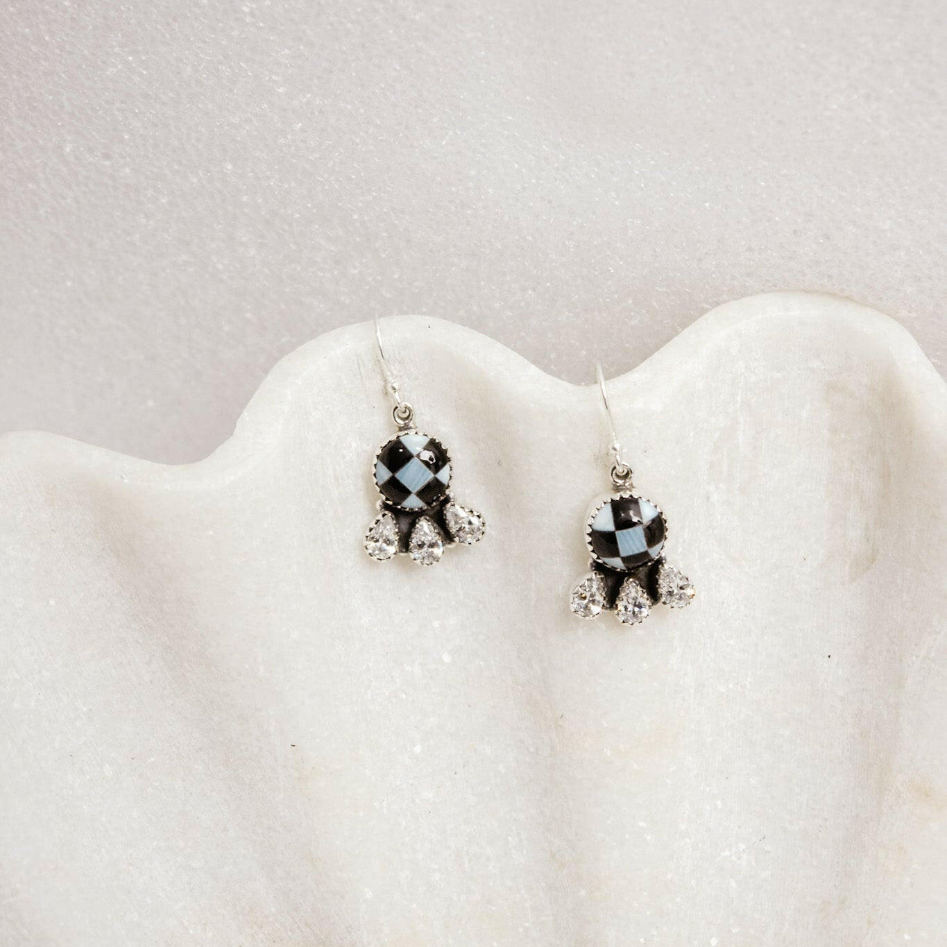 Checker & Stone Clove Earrings | By KKB-Drop Earrings-Krush Kandy, Women's Online Fashion Boutique Located in Phoenix, Arizona (Scottsdale Area)