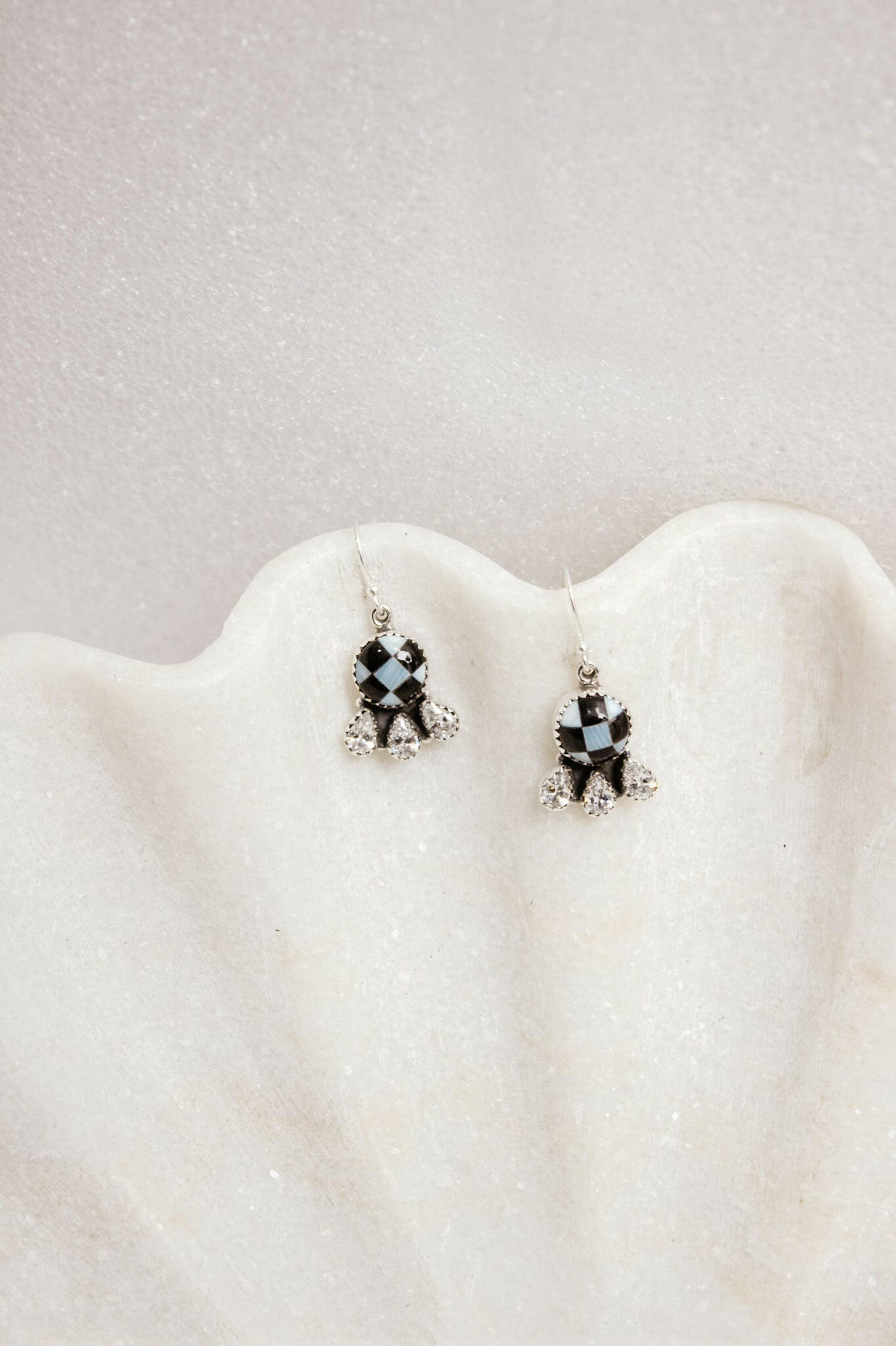 Checker & Stone Clove Earrings | By KKB-Drop Earrings-Krush Kandy, Women's Online Fashion Boutique Located in Phoenix, Arizona (Scottsdale Area)