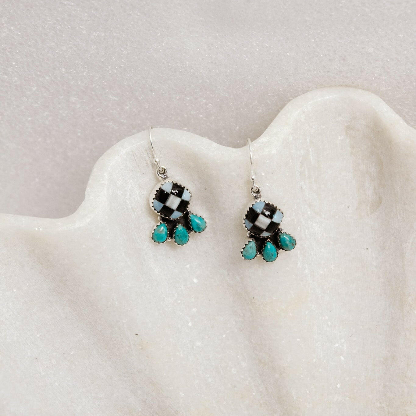 Checker & Stone Clove Earrings | By KKB-Drop Earrings-Krush Kandy, Women's Online Fashion Boutique Located in Phoenix, Arizona (Scottsdale Area)