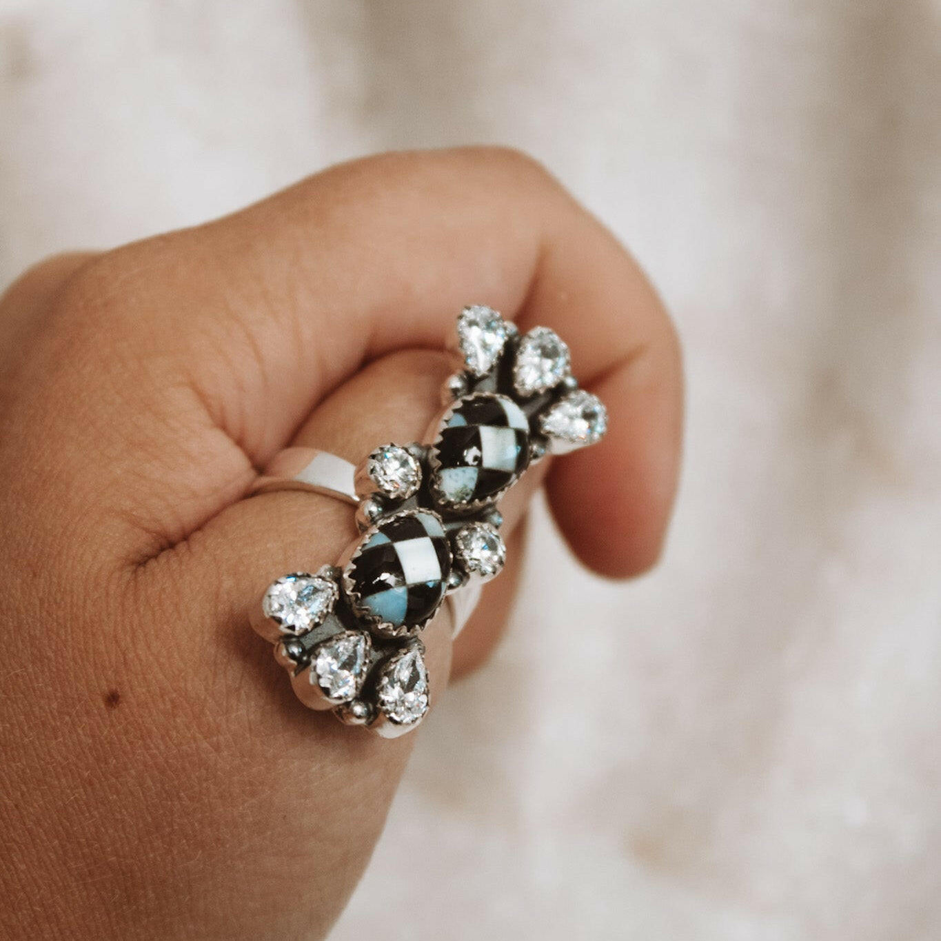 Checker & Stone Crawler | By KKB-Crawler Rings-Krush Kandy, Women's Online Fashion Boutique Located in Phoenix, Arizona (Scottsdale Area)