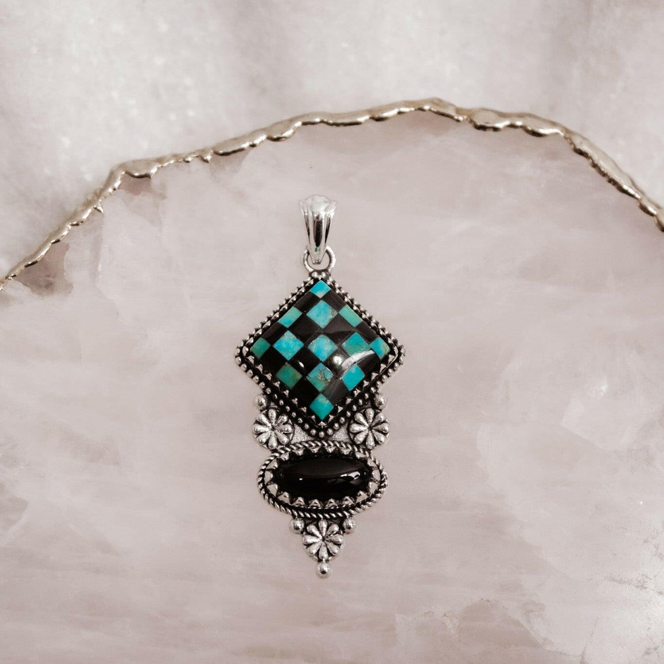 Checkmate Canvas Sterling Pendant-Chain Necklaces-Krush Kandy, Women's Online Fashion Boutique Located in Phoenix, Arizona (Scottsdale Area)