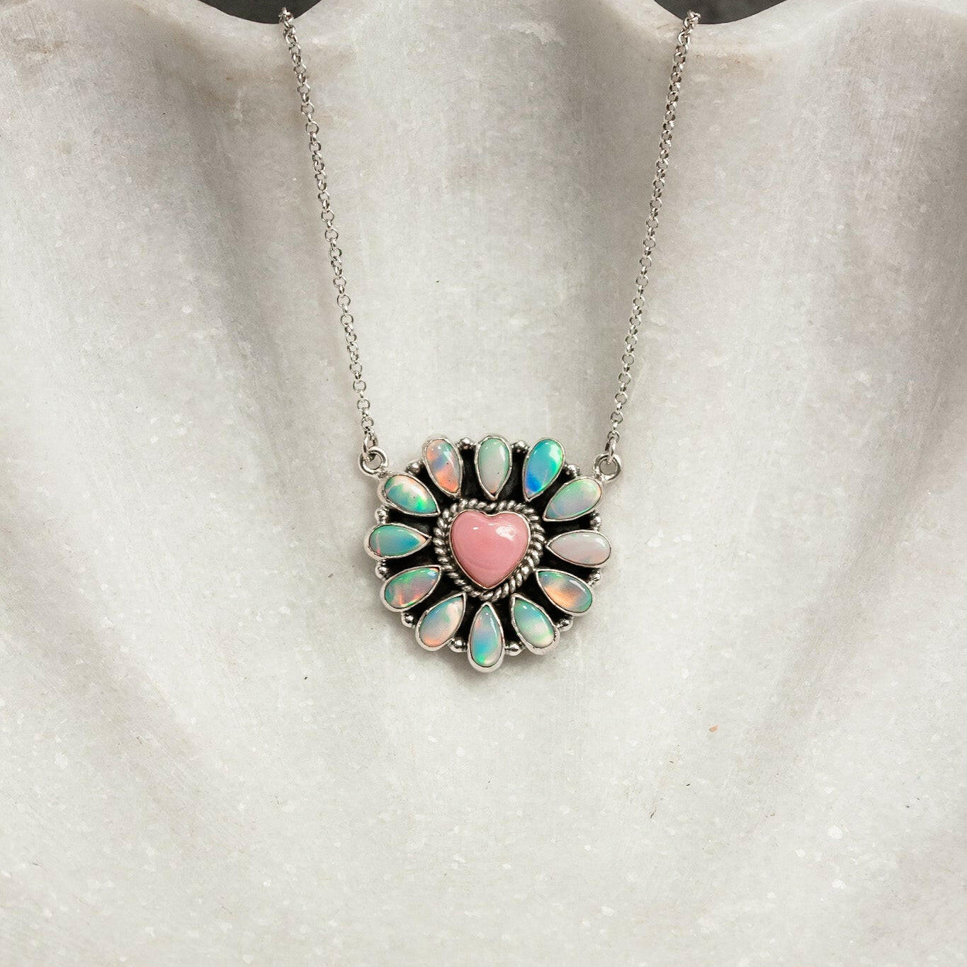 Hearts and Mixed Stone Sterling Silver Necklaces & Rings-Chain Necklaces-Krush Kandy, Women's Online Fashion Boutique Located in Phoenix, Arizona (Scottsdale Area)