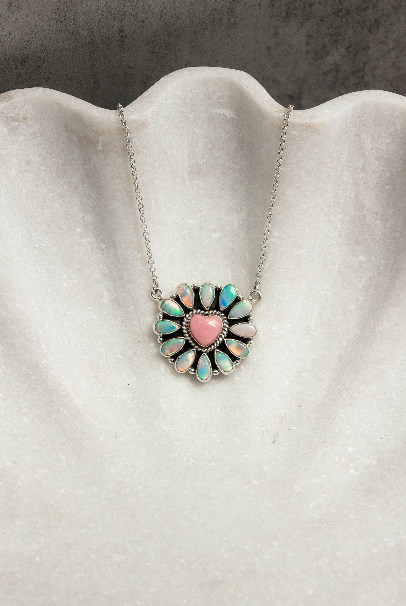 Hearts and Mixed Stone Sterling Silver Necklaces & Rings-Chain Necklaces-Krush Kandy, Women's Online Fashion Boutique Located in Phoenix, Arizona (Scottsdale Area)
