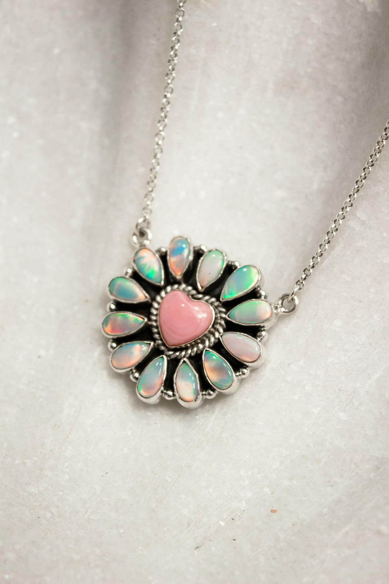 Hearts and Mixed Stone Sterling Silver Necklaces & Rings-Chain Necklaces-Krush Kandy, Women's Online Fashion Boutique Located in Phoenix, Arizona (Scottsdale Area)