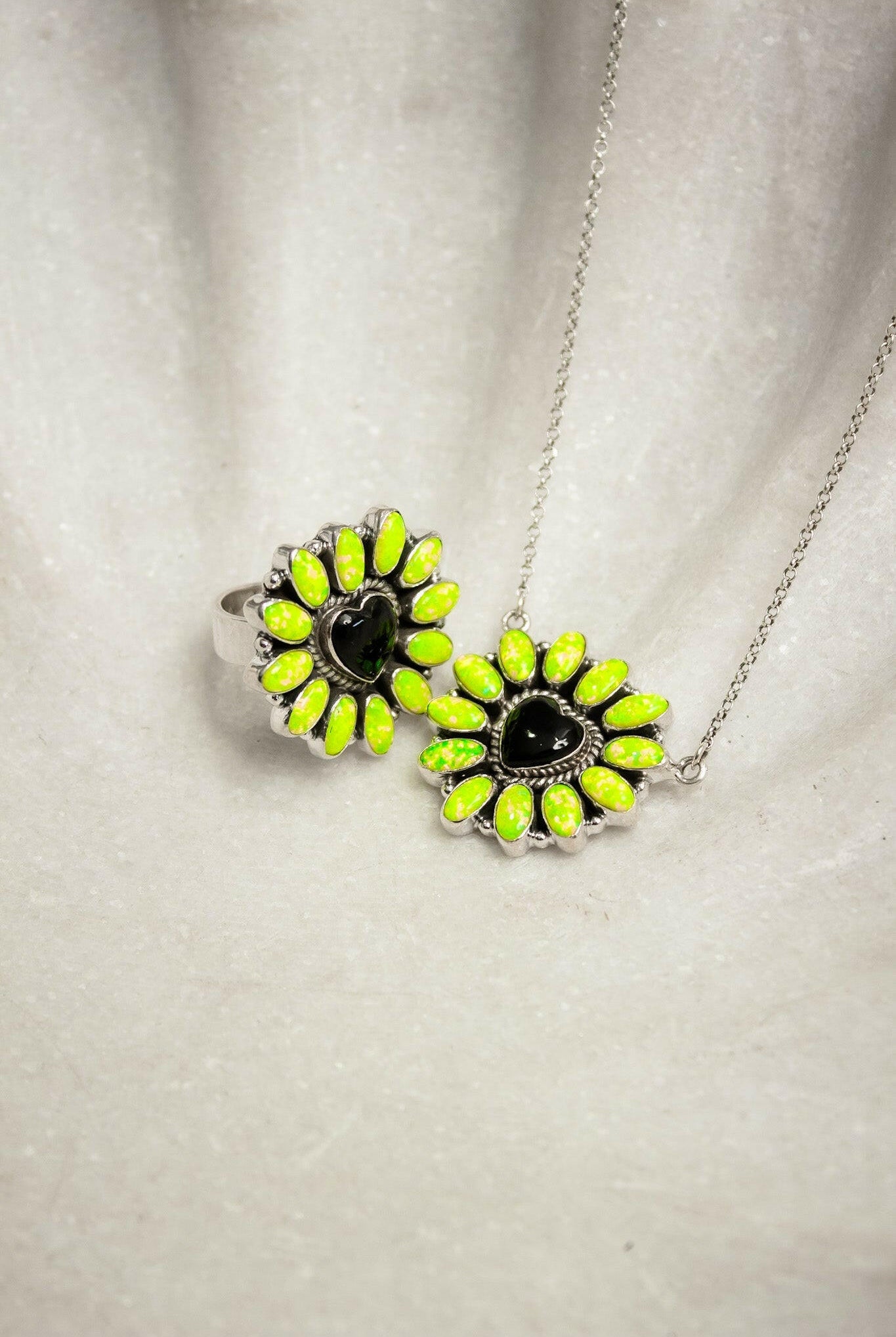 Hearts and Mixed Stone Sterling Silver Necklaces & Rings-Chain Necklaces-Krush Kandy, Women's Online Fashion Boutique Located in Phoenix, Arizona (Scottsdale Area)