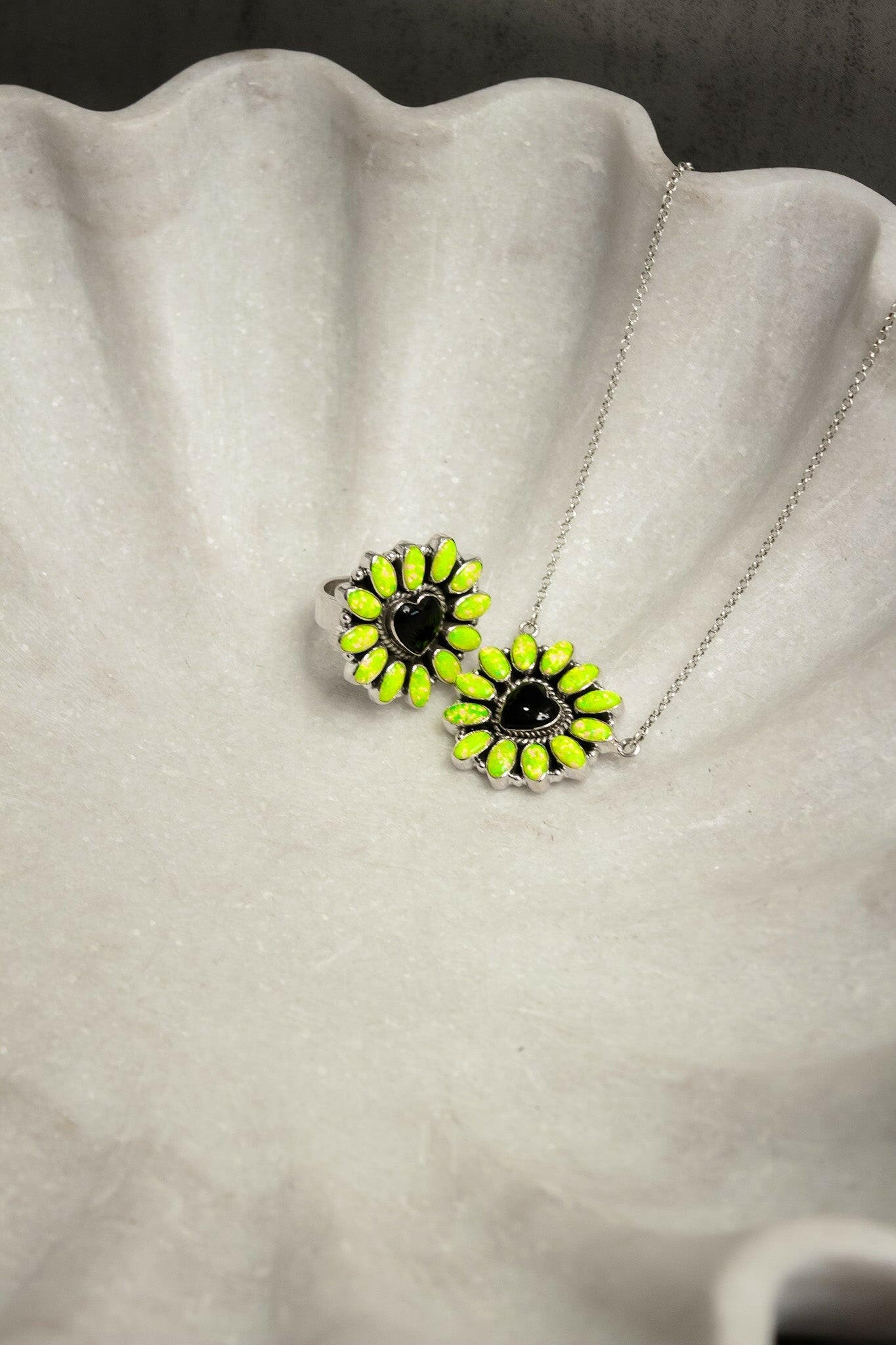 Hearts and Mixed Stone Sterling Silver Necklaces & Rings-Chain Necklaces-Krush Kandy, Women's Online Fashion Boutique Located in Phoenix, Arizona (Scottsdale Area)