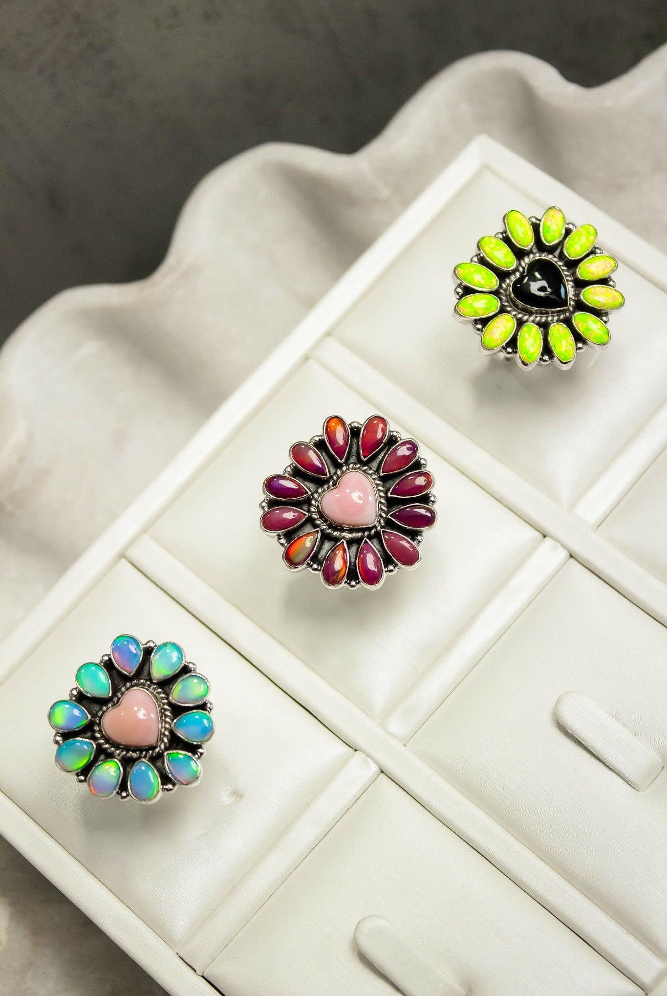 Hearts and Mixed Stone Sterling Silver Necklaces & Rings-Chain Necklaces-Krush Kandy, Women's Online Fashion Boutique Located in Phoenix, Arizona (Scottsdale Area)