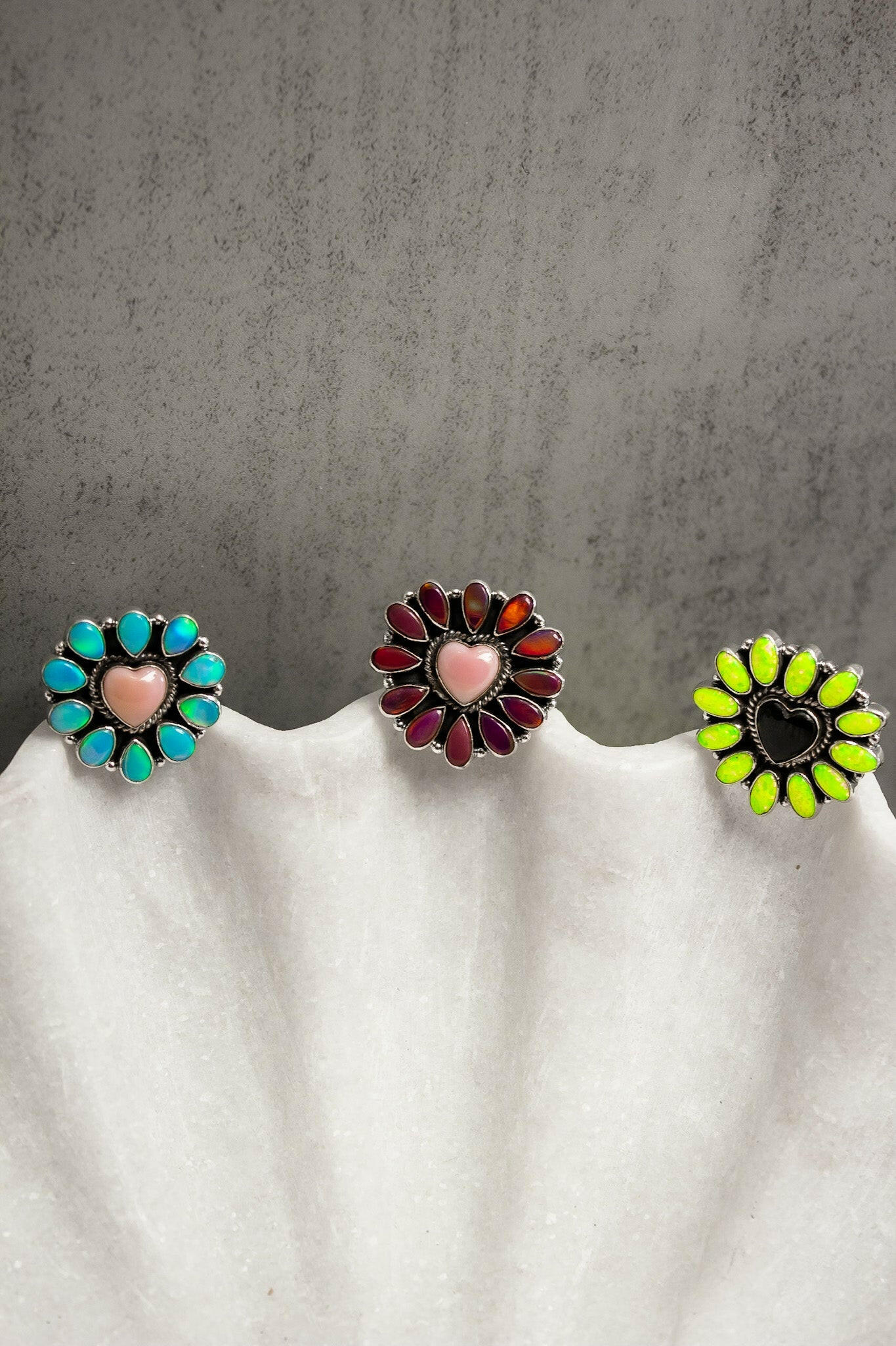 Hearts and Mixed Stone Sterling Silver Necklaces & Rings-Chain Necklaces-Krush Kandy, Women's Online Fashion Boutique Located in Phoenix, Arizona (Scottsdale Area)