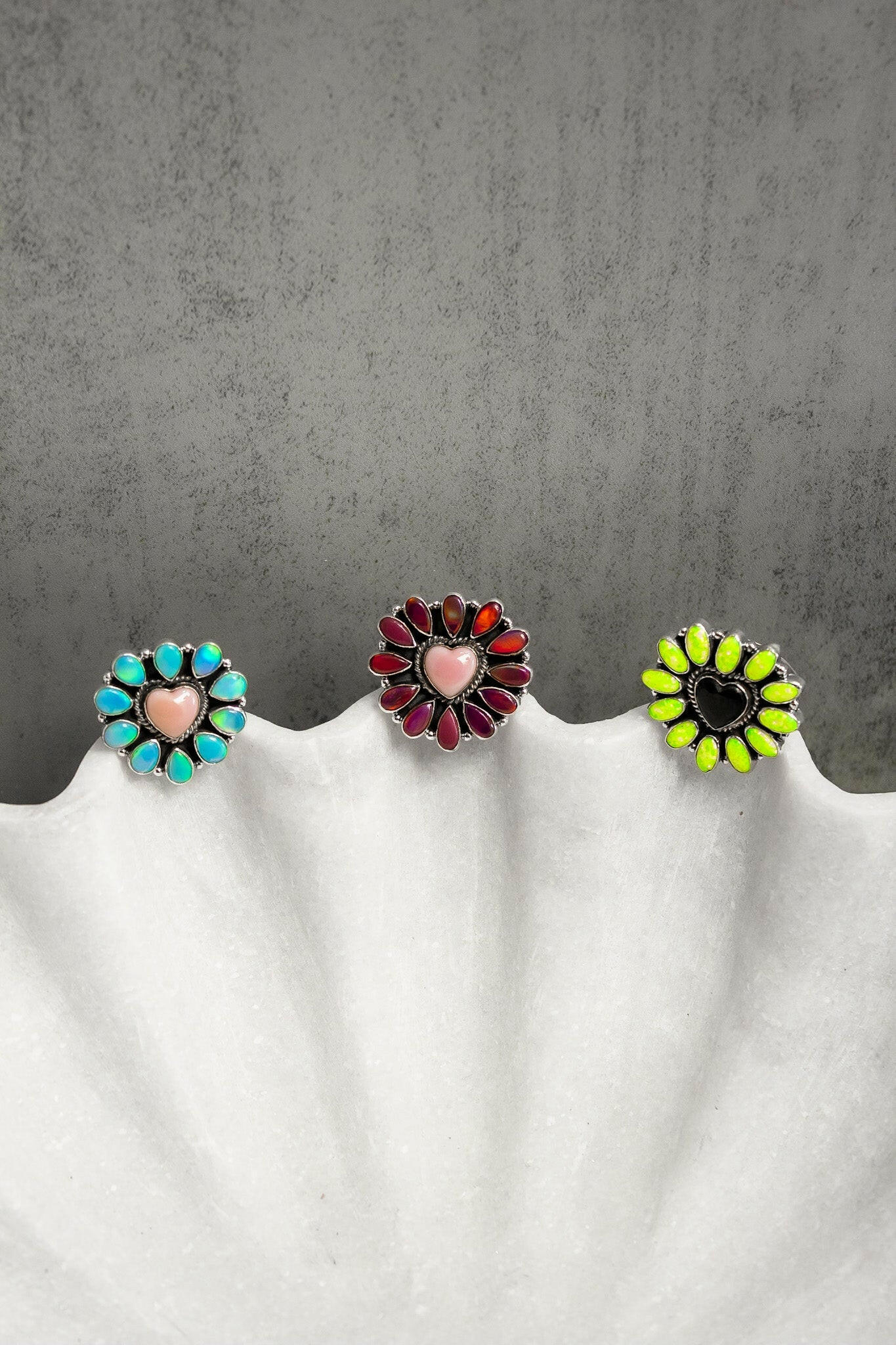 Hearts and Mixed Stone Sterling Silver Necklaces & Rings-Chain Necklaces-Krush Kandy, Women's Online Fashion Boutique Located in Phoenix, Arizona (Scottsdale Area)