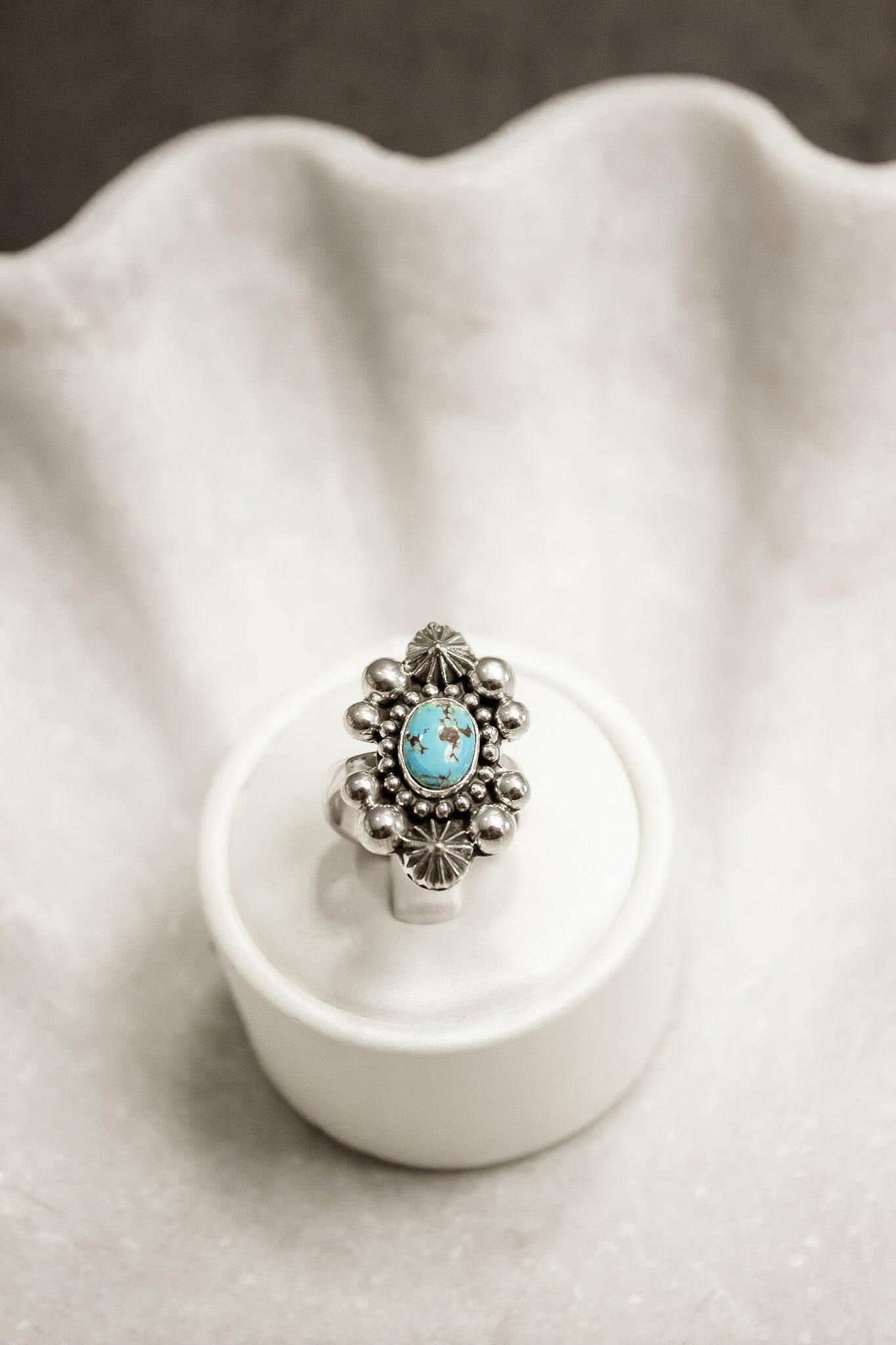 Single Stone Golden Hills Sterling Silver Concho Ring-Statement Rings-Krush Kandy, Women's Online Fashion Boutique Located in Phoenix, Arizona (Scottsdale Area)