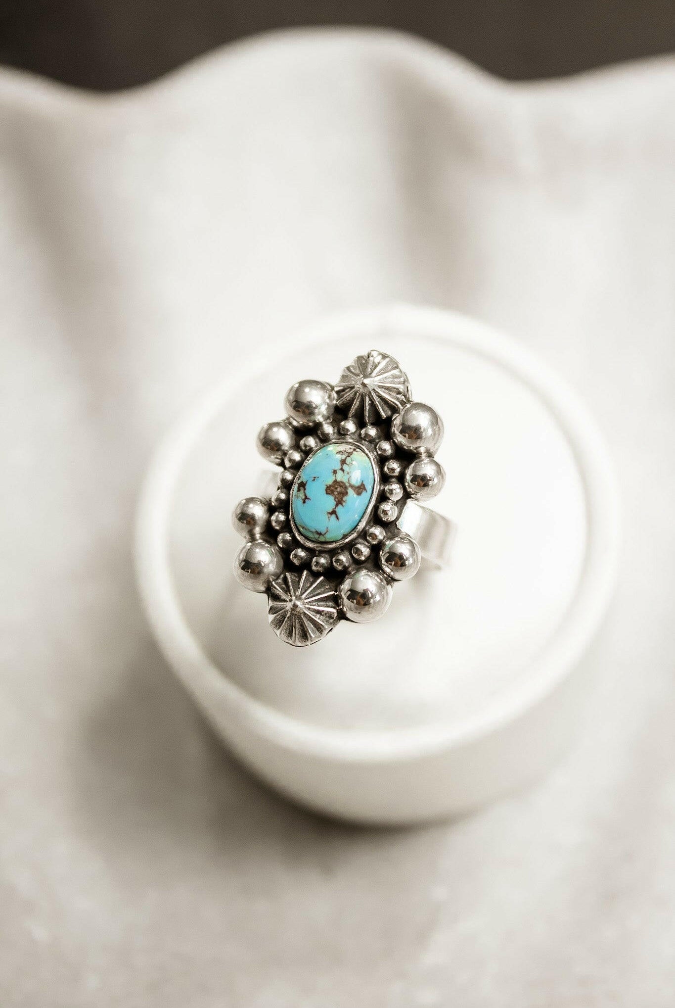 Single Stone Golden Hills Sterling Silver Concho Ring-Statement Rings-Krush Kandy, Women's Online Fashion Boutique Located in Phoenix, Arizona (Scottsdale Area)