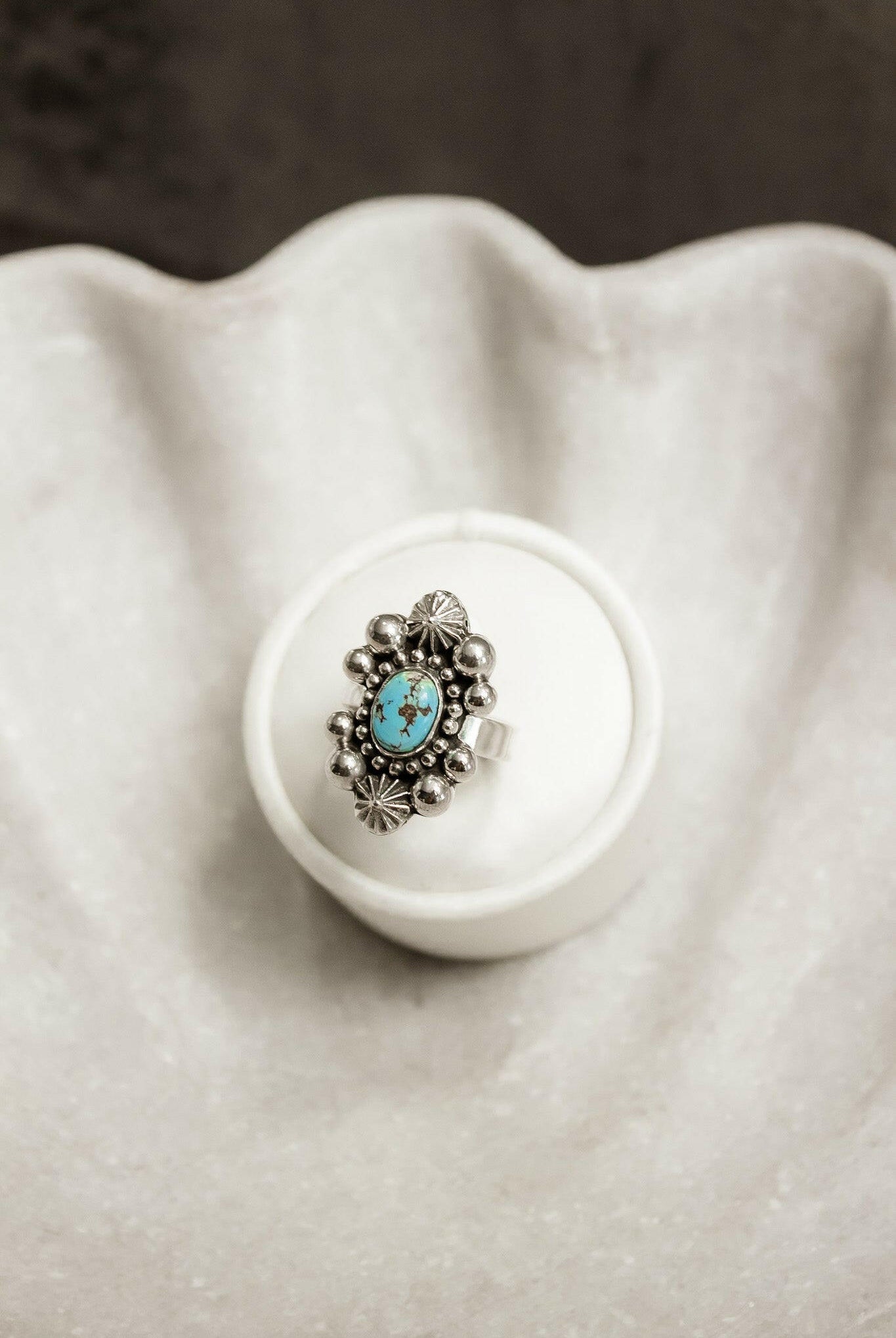 Single Stone Golden Hills Sterling Silver Concho Ring-Statement Rings-Krush Kandy, Women's Online Fashion Boutique Located in Phoenix, Arizona (Scottsdale Area)