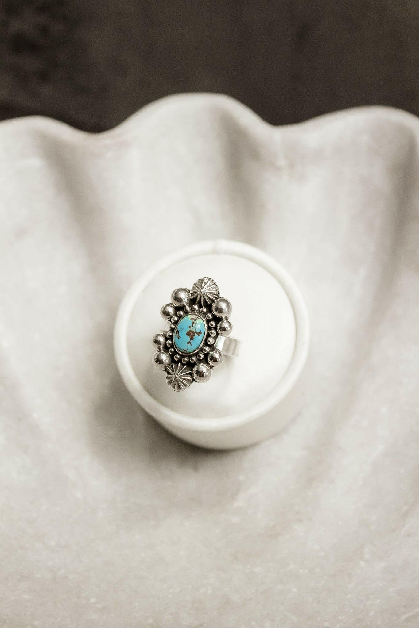 Single Stone Golden Hills Sterling Silver Concho Ring-Statement Rings-Krush Kandy, Women's Online Fashion Boutique Located in Phoenix, Arizona (Scottsdale Area)