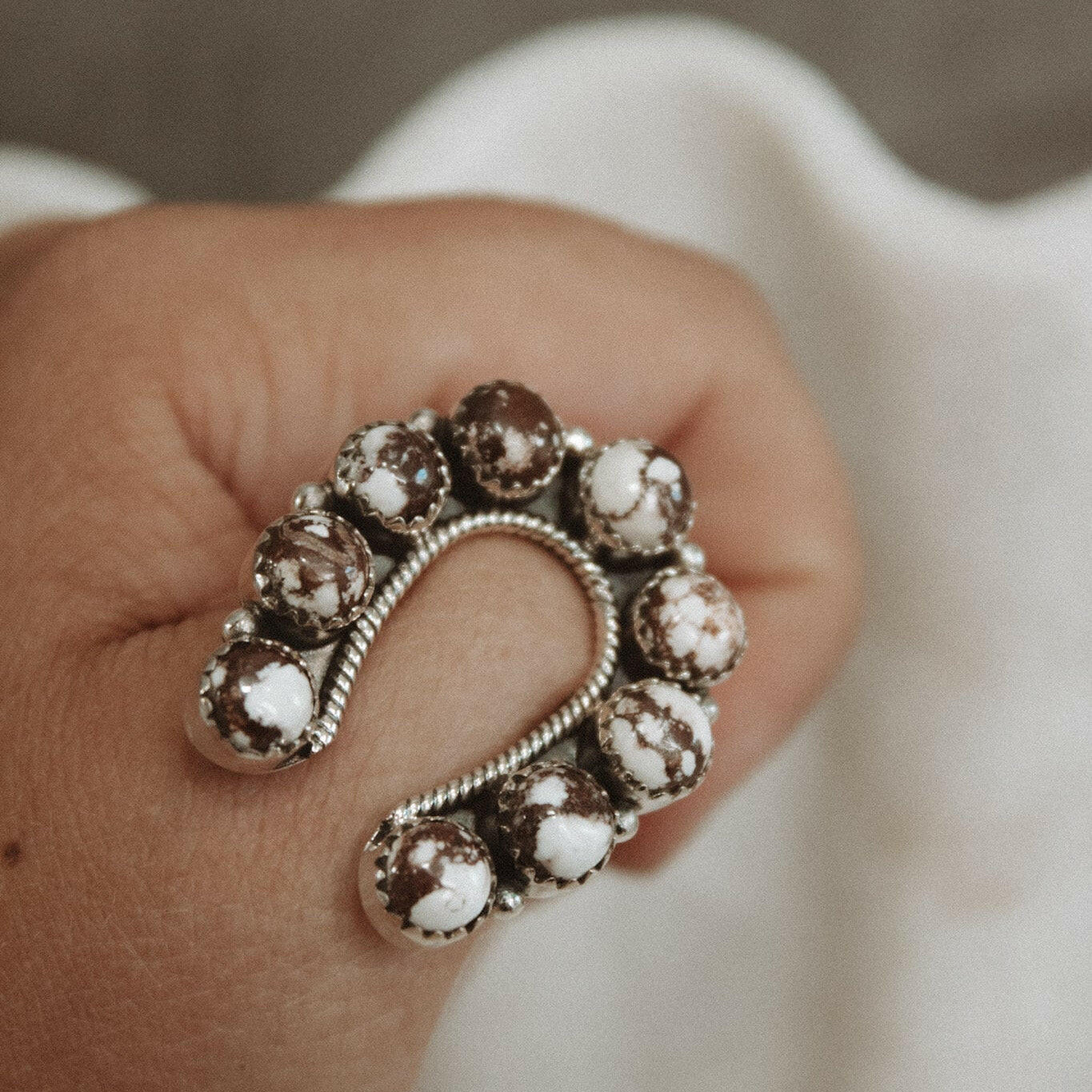 Small Horseshoe Sterling Silver Cluster Ring-Cluster Rings-Krush Kandy, Women's Online Fashion Boutique Located in Phoenix, Arizona (Scottsdale Area)
