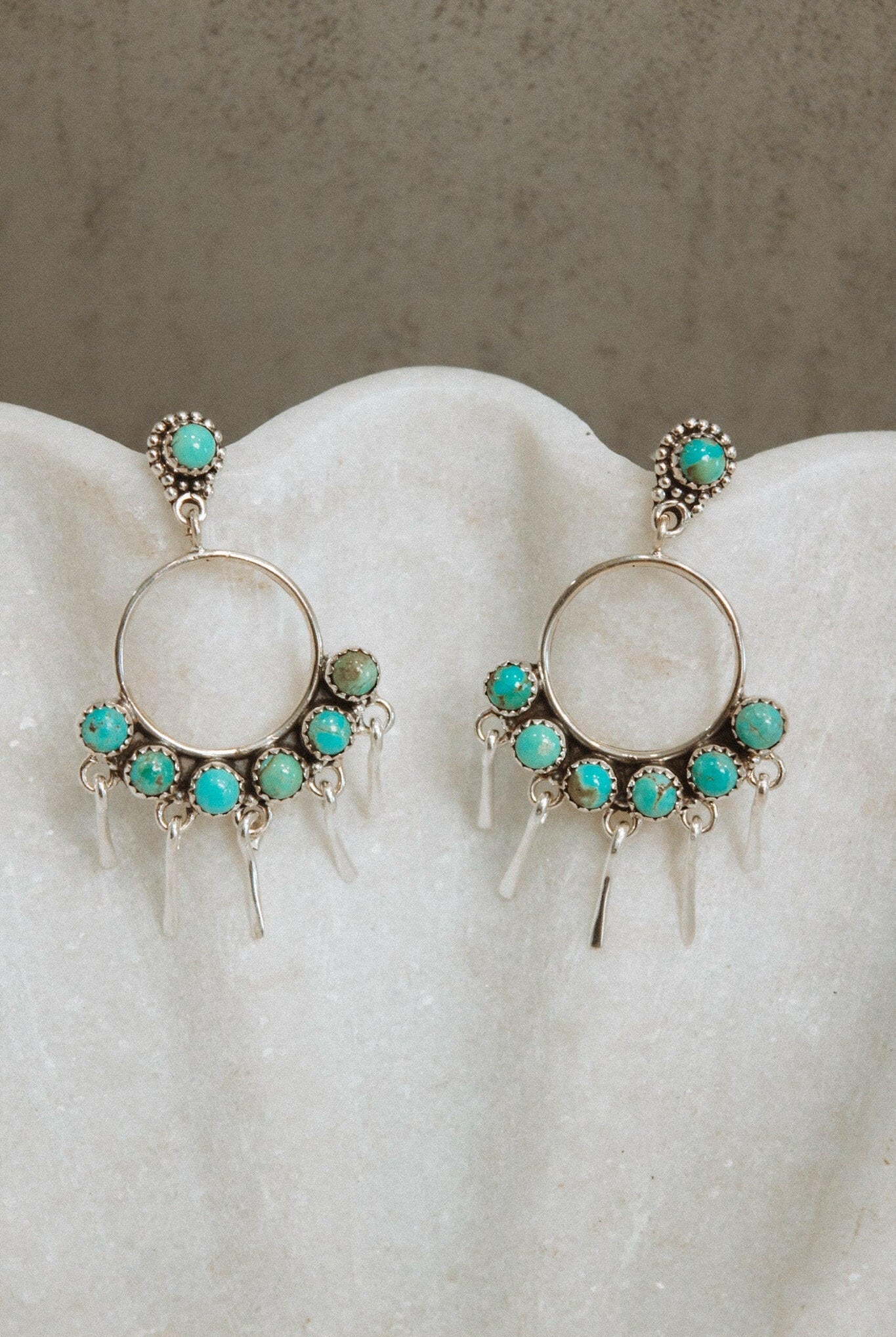 7 Jewel Hoop Studded Dangle Earring-Drop Earrings-Krush Kandy, Women's Online Fashion Boutique Located in Phoenix, Arizona (Scottsdale Area)