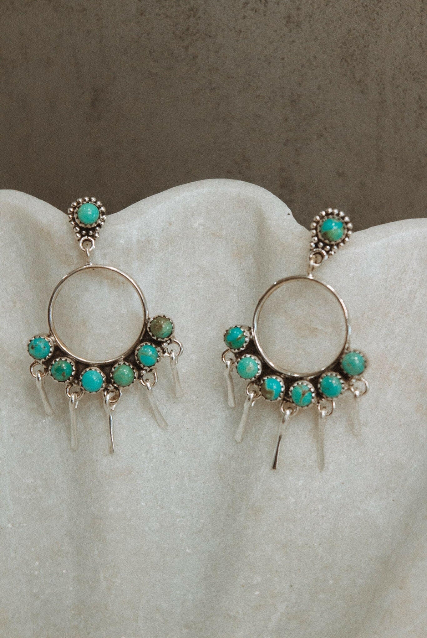 7 Jewel Hoop Studded Dangle Earring-Drop Earrings-Krush Kandy, Women's Online Fashion Boutique Located in Phoenix, Arizona (Scottsdale Area)
