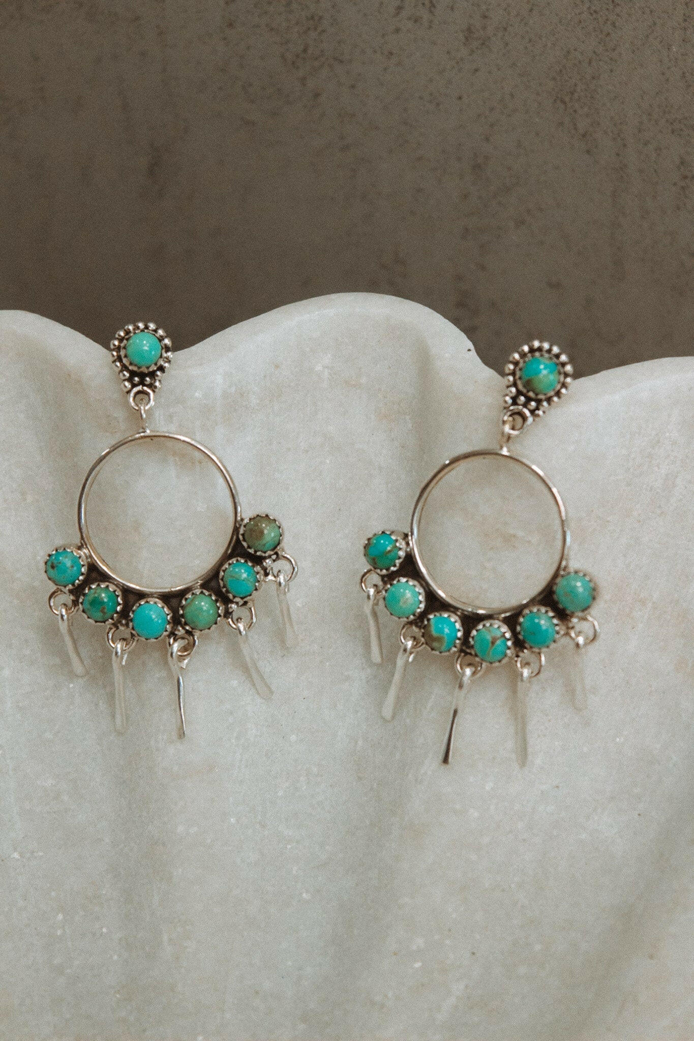 7 Jewel Hoop Studded Dangle Earring-Drop Earrings-Krush Kandy, Women's Online Fashion Boutique Located in Phoenix, Arizona (Scottsdale Area)