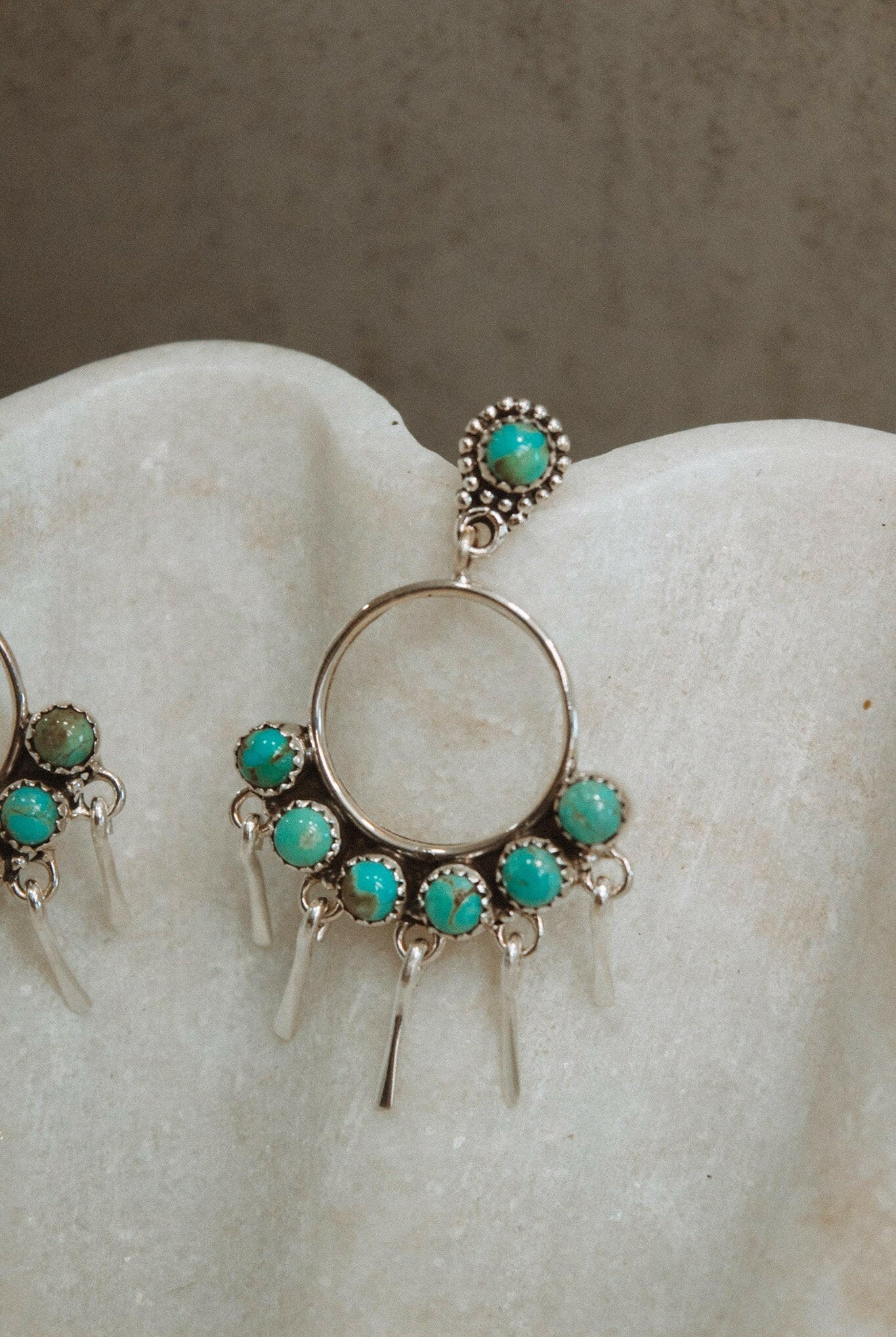 7 Jewel Hoop Studded Dangle Earring-Drop Earrings-Krush Kandy, Women's Online Fashion Boutique Located in Phoenix, Arizona (Scottsdale Area)