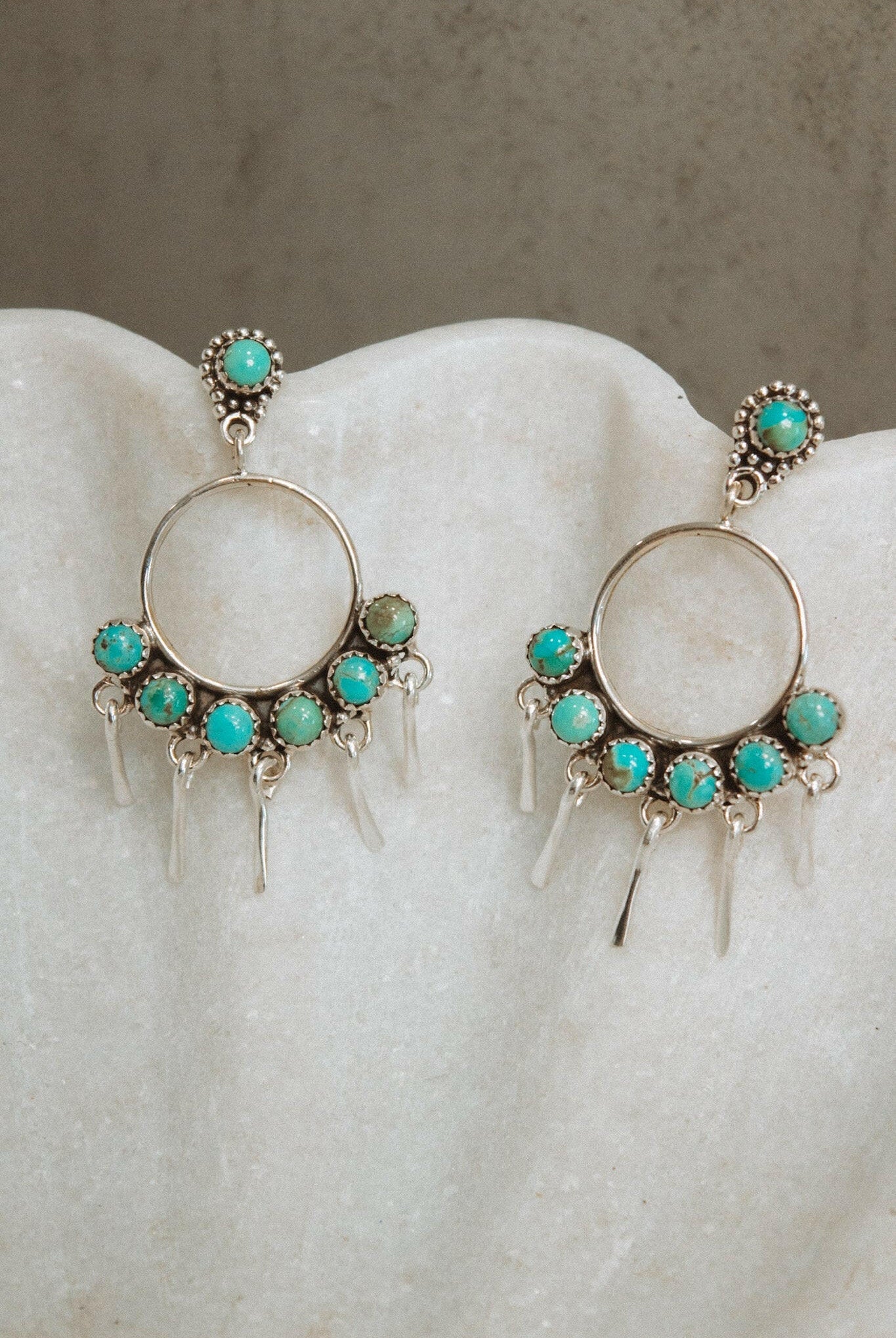 7 Jewel Hoop Studded Dangle Earring-Drop Earrings-Krush Kandy, Women's Online Fashion Boutique Located in Phoenix, Arizona (Scottsdale Area)