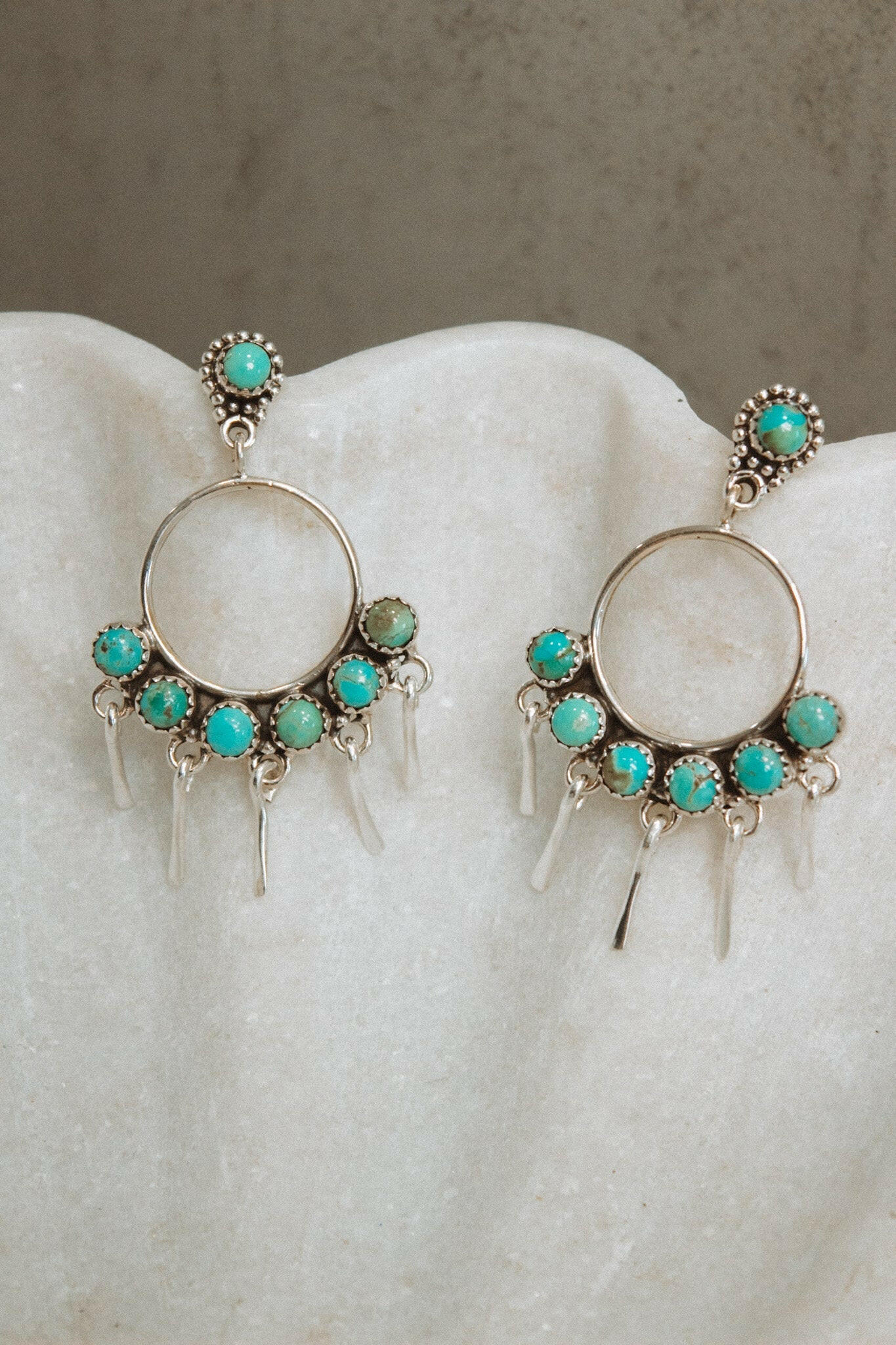 7 Jewel Hoop Studded Dangle Earring-Drop Earrings-Krush Kandy, Women's Online Fashion Boutique Located in Phoenix, Arizona (Scottsdale Area)