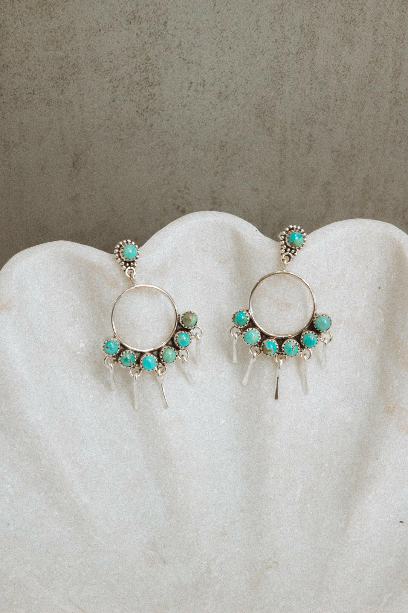 7 Jewel Hoop Studded Dangle Earring-Drop Earrings-Krush Kandy, Women's Online Fashion Boutique Located in Phoenix, Arizona (Scottsdale Area)