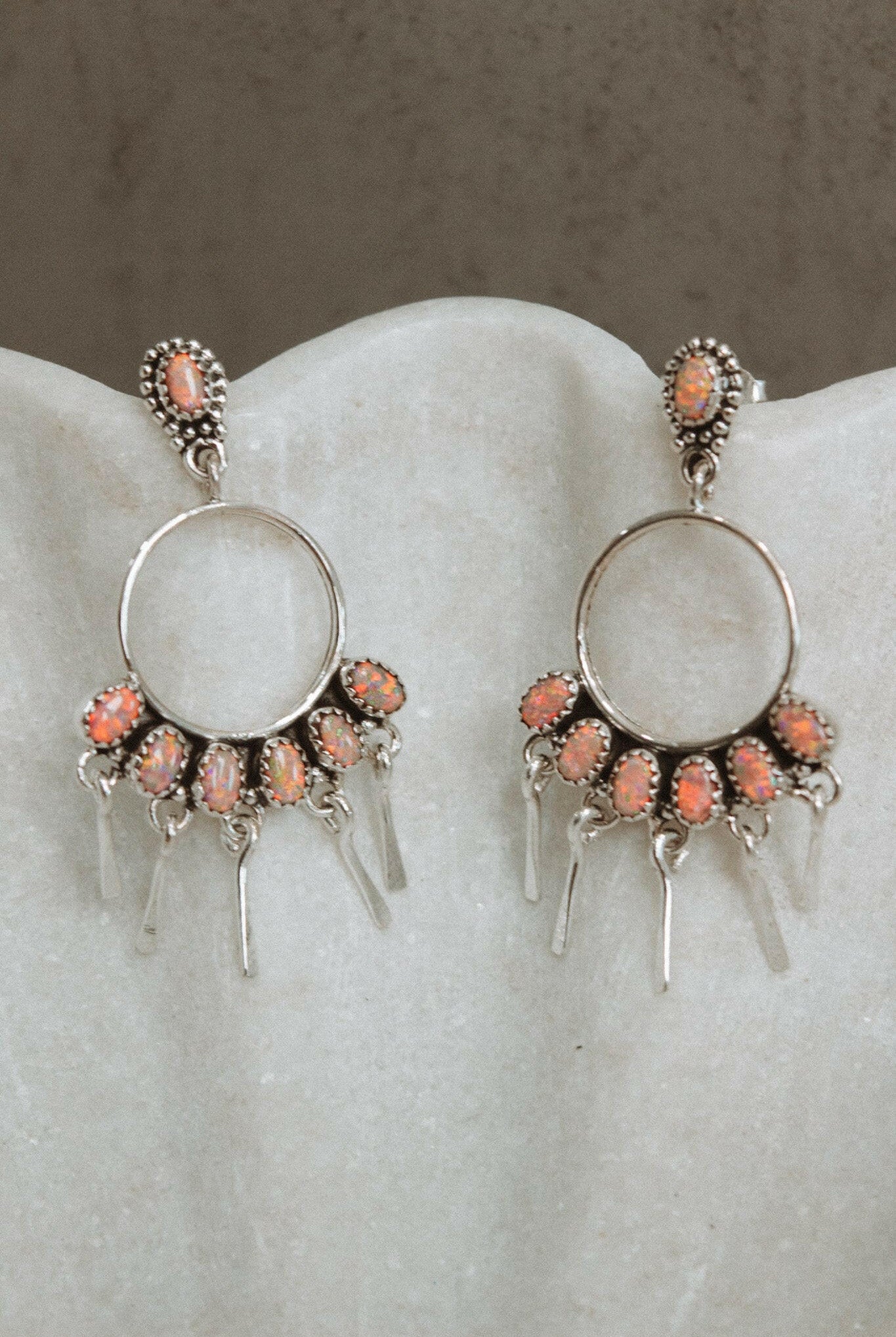 7 Jewel Hoop Studded Dangle Earring-Drop Earrings-Krush Kandy, Women's Online Fashion Boutique Located in Phoenix, Arizona (Scottsdale Area)