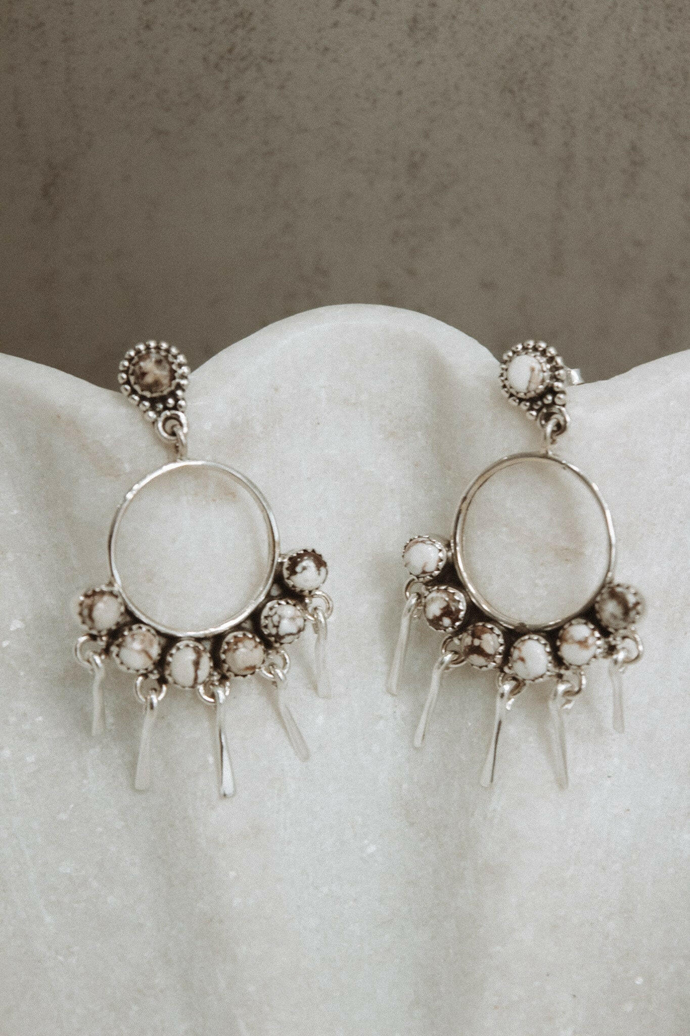 7 Jewel Hoop Studded Dangle Earring-Drop Earrings-Krush Kandy, Women's Online Fashion Boutique Located in Phoenix, Arizona (Scottsdale Area)