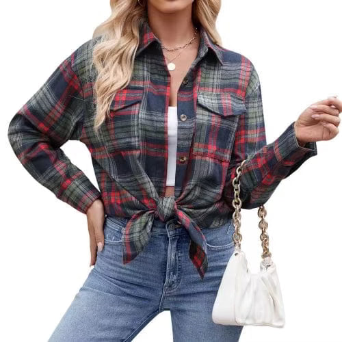 Weekend Wander Plaid Button-Down-Tops-Krush Kandy, Women's Online Fashion Boutique Located in Phoenix, Arizona (Scottsdale Area)