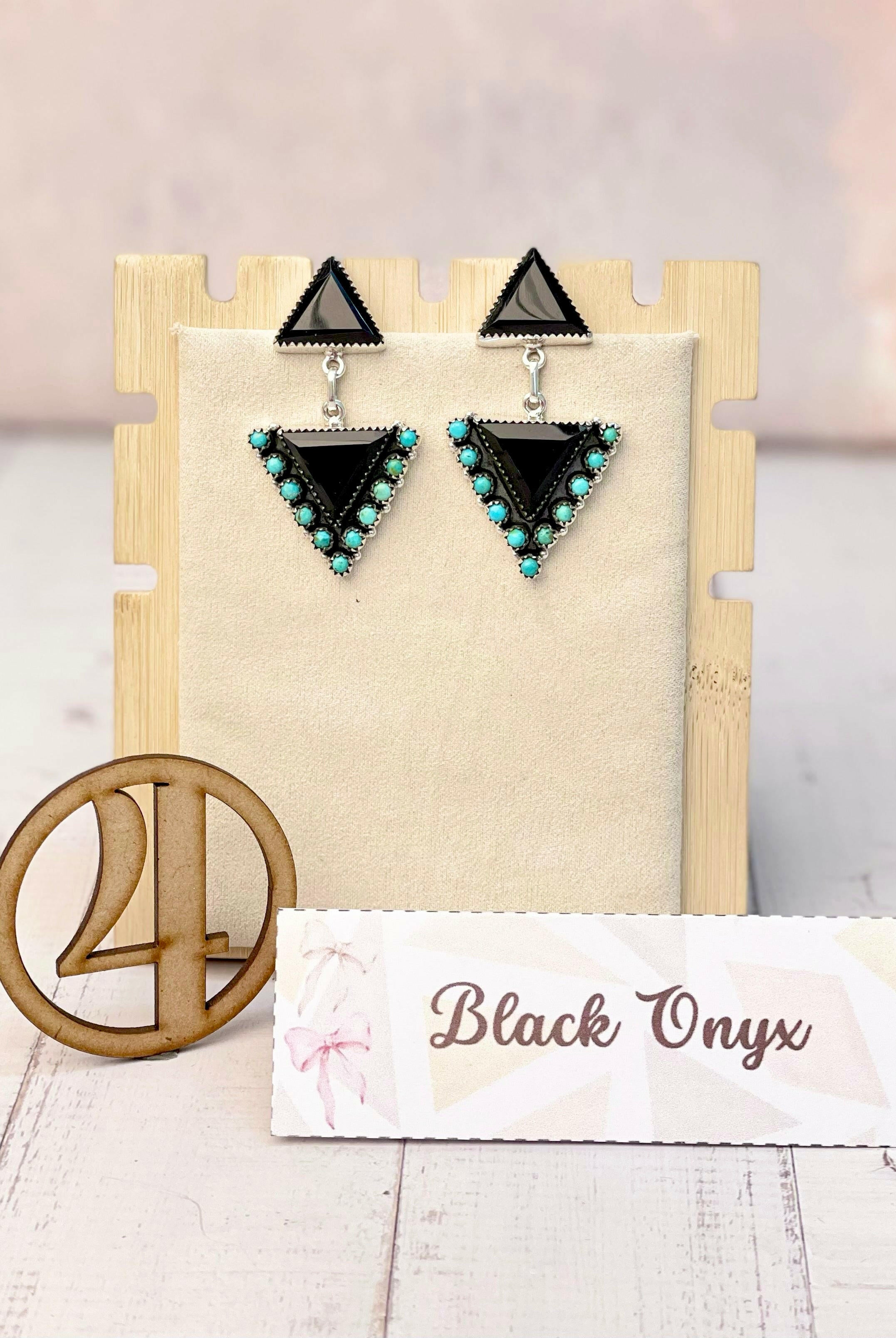 Solstice Edge Stone Drop Earrings MADE TO ORDER-Earrings-Krush Kandy, Women's Online Fashion Boutique Located in Phoenix, Arizona (Scottsdale Area)