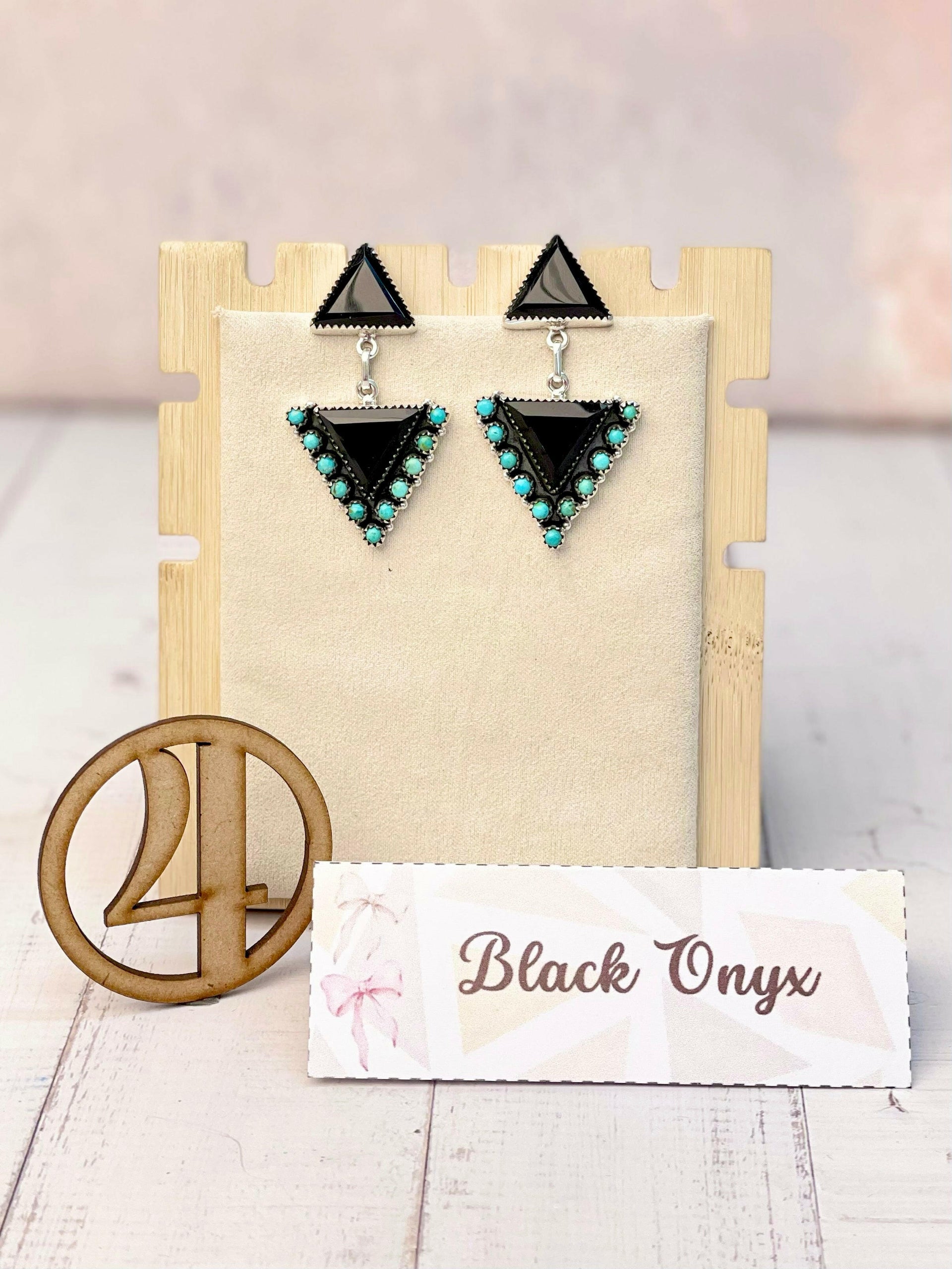 Solstice Edge Stone Drop Earrings MADE TO ORDER-Earrings-Krush Kandy, Women's Online Fashion Boutique Located in Phoenix, Arizona (Scottsdale Area)