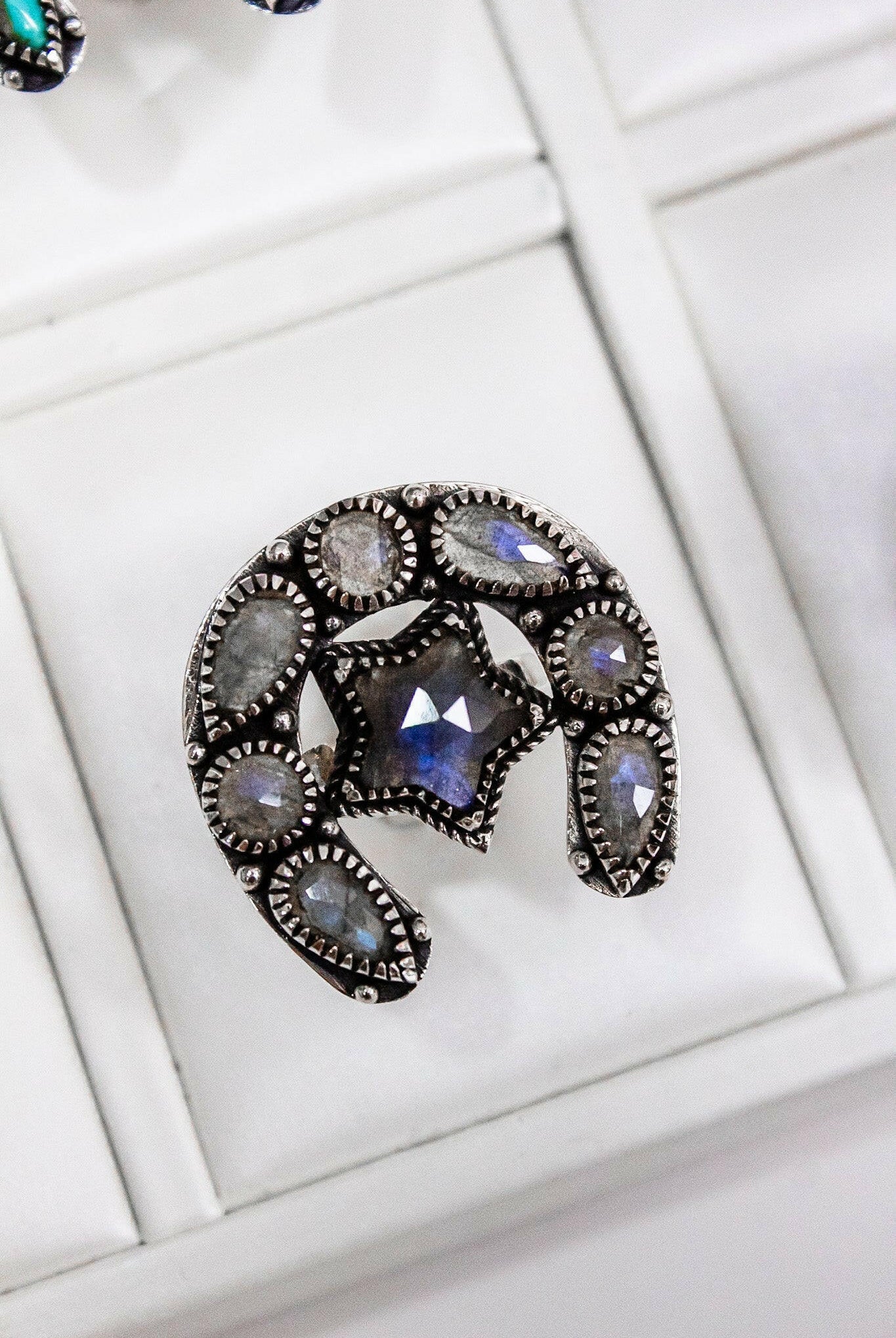 Horseshoe & Star Stone Cluster Ring-Cluster Rings-Krush Kandy, Women's Online Fashion Boutique Located in Phoenix, Arizona (Scottsdale Area)