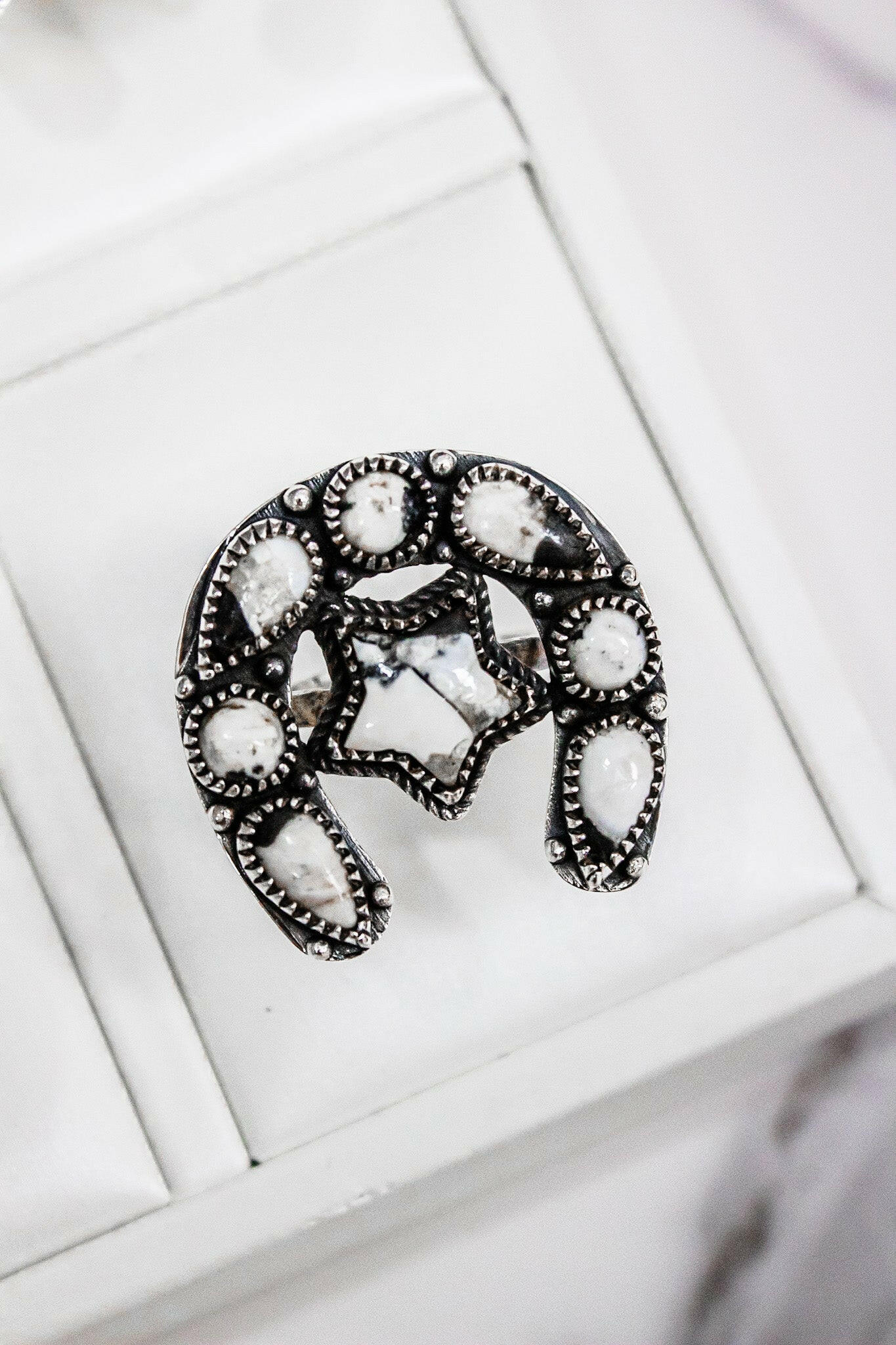 Horseshoe & Star Stone Cluster Ring-Cluster Rings-Krush Kandy, Women's Online Fashion Boutique Located in Phoenix, Arizona (Scottsdale Area)