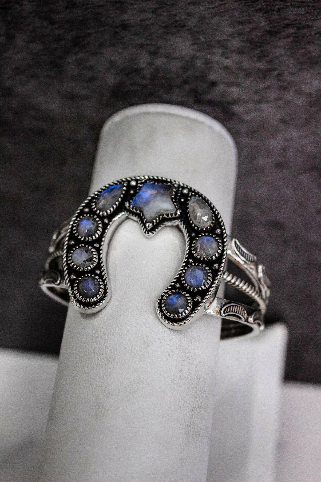 Starry Night Horseshoe Stone Cuff-Chain Bracelets-Krush Kandy, Women's Online Fashion Boutique Located in Phoenix, Arizona (Scottsdale Area)
