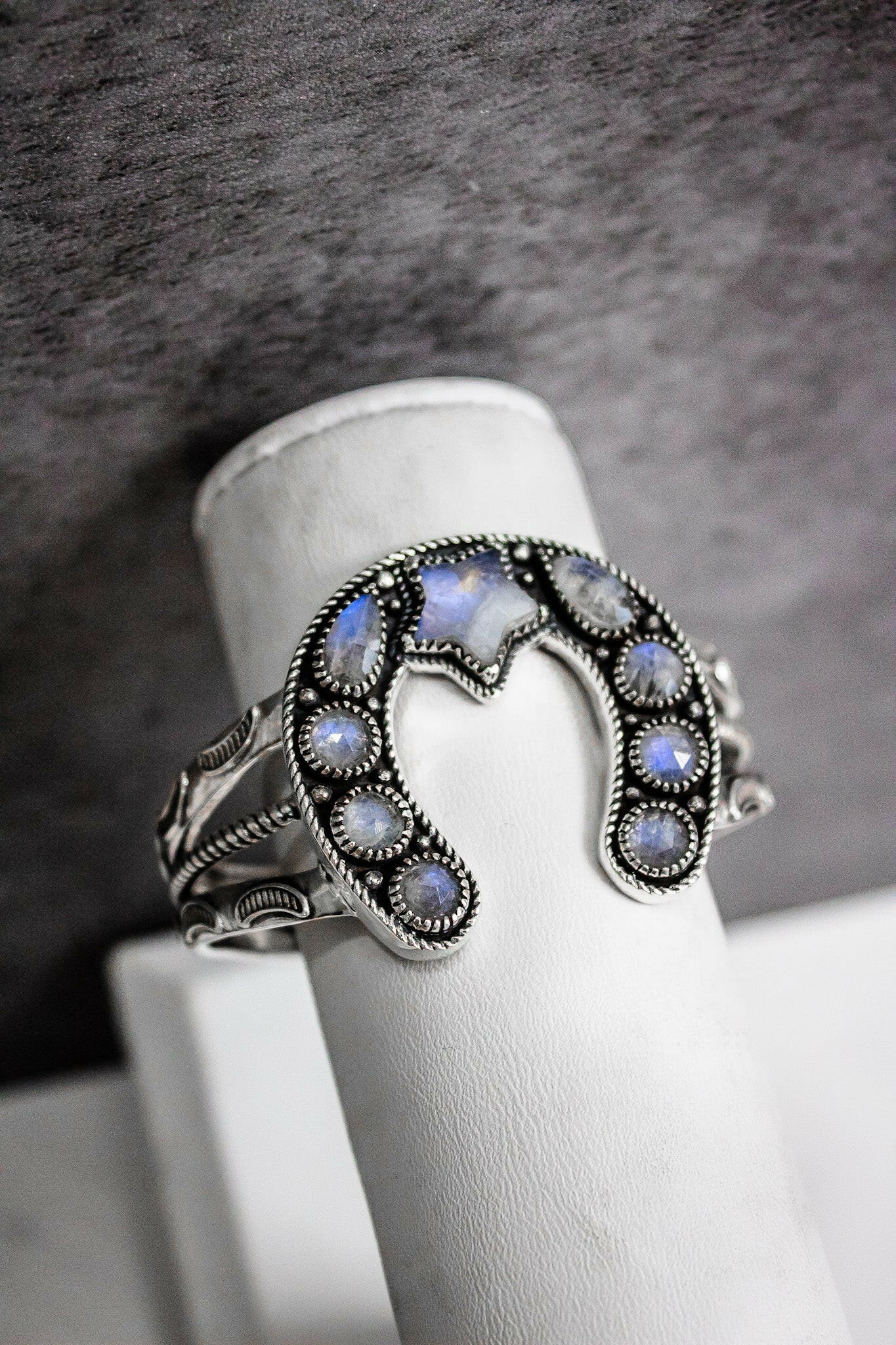 Starry Night Horseshoe Stone Cuff-Chain Bracelets-Krush Kandy, Women's Online Fashion Boutique Located in Phoenix, Arizona (Scottsdale Area)