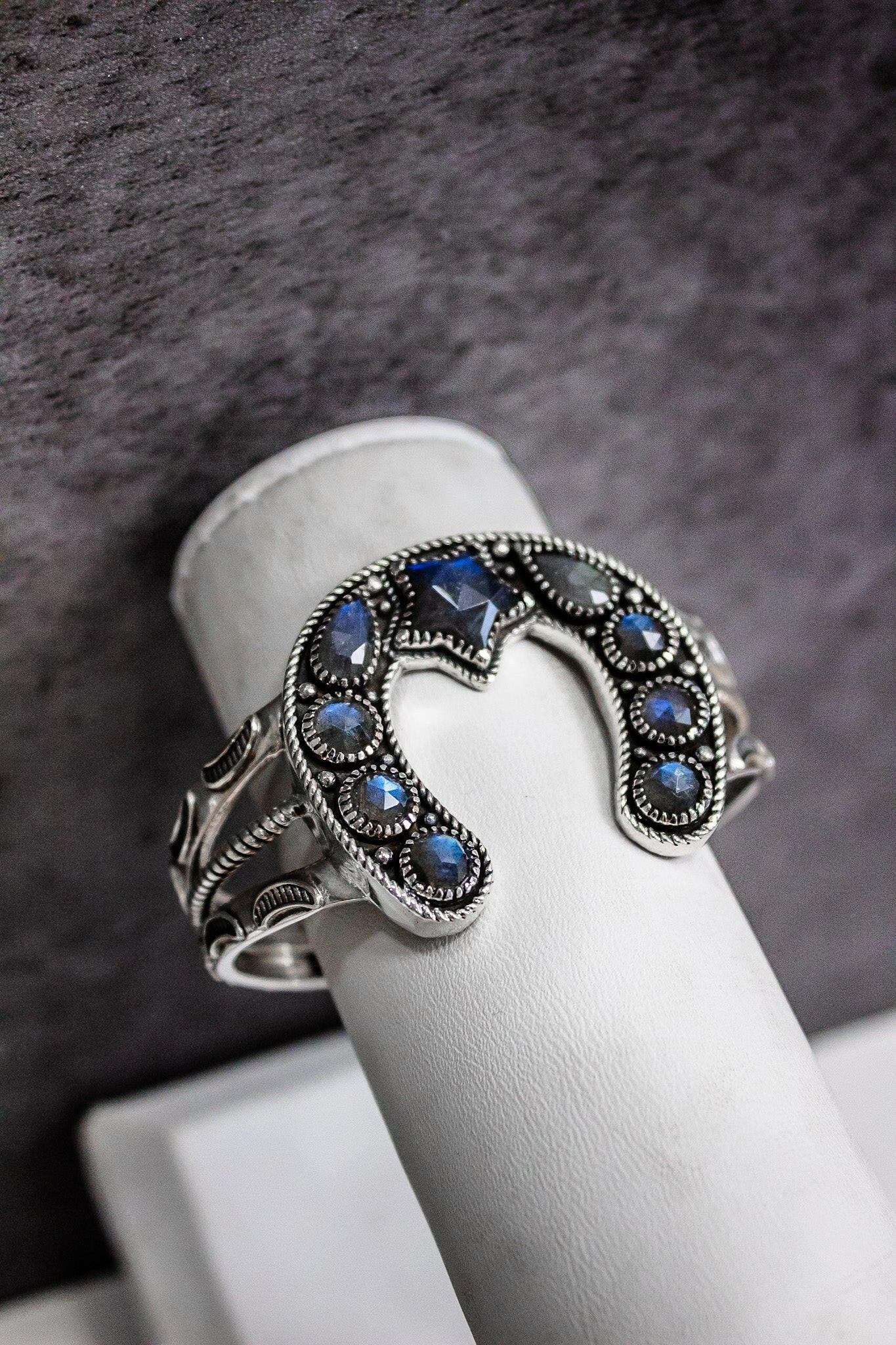 Starry Night Horseshoe Stone Cuff-Chain Bracelets-Krush Kandy, Women's Online Fashion Boutique Located in Phoenix, Arizona (Scottsdale Area)