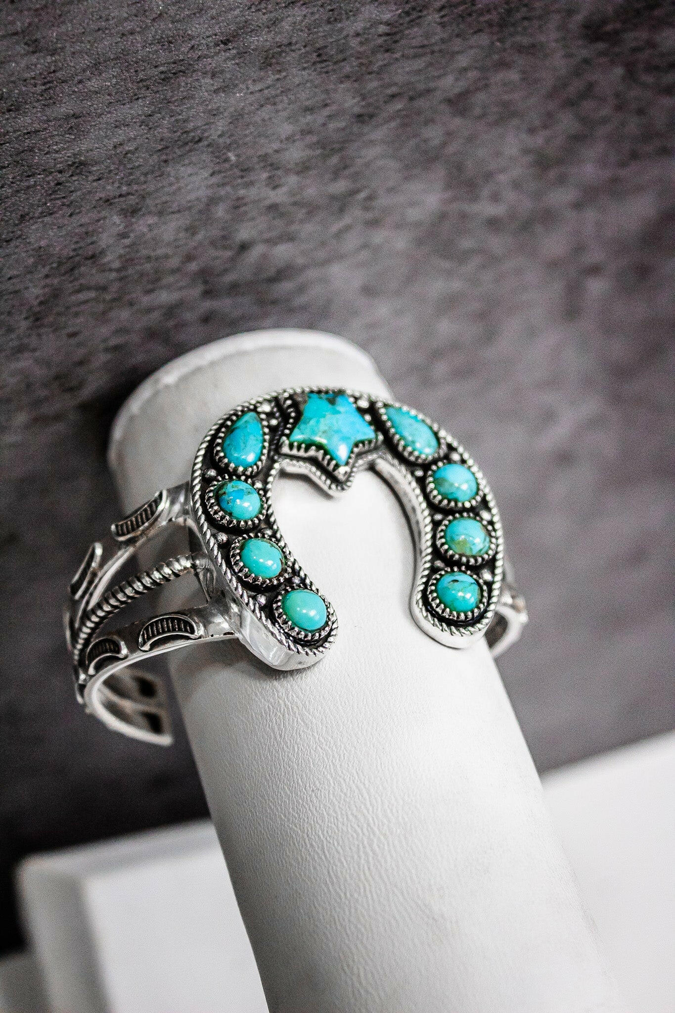 Starry Night Horseshoe Stone Cuff-Chain Bracelets-Krush Kandy, Women's Online Fashion Boutique Located in Phoenix, Arizona (Scottsdale Area)