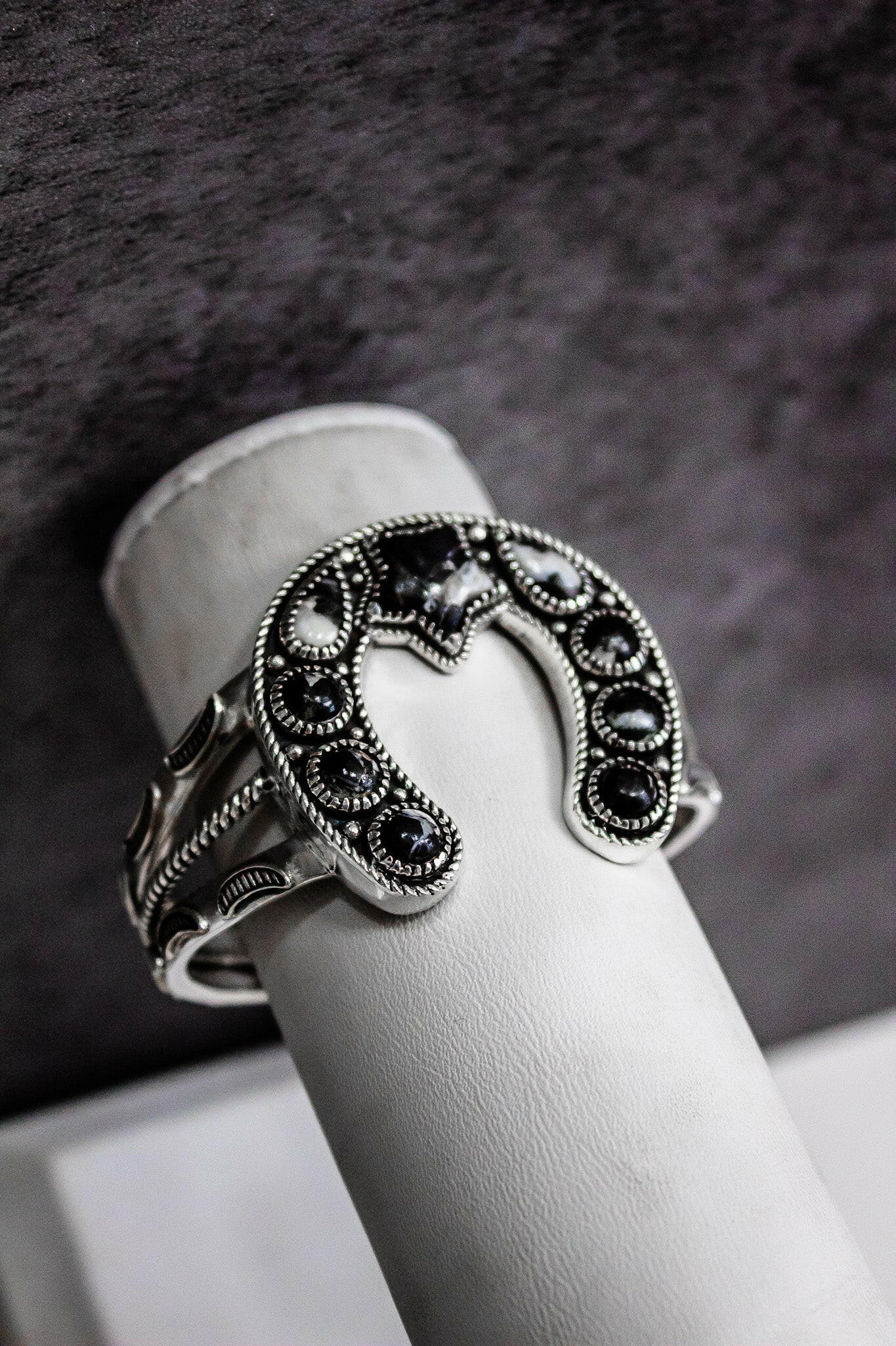 Starry Night Horseshoe Stone Cuff-Chain Bracelets-Krush Kandy, Women's Online Fashion Boutique Located in Phoenix, Arizona (Scottsdale Area)