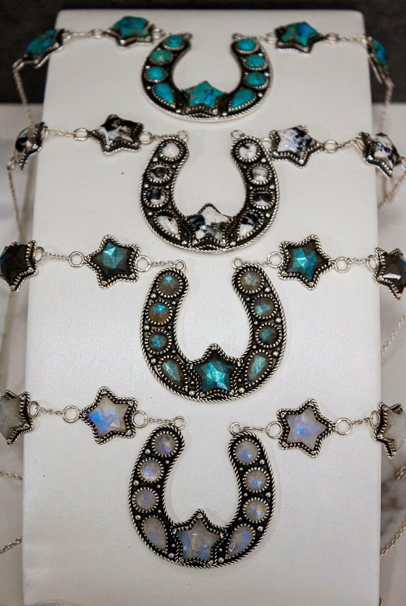 In The Night Horseshoe Stone Necklace-Chain Necklaces-Krush Kandy, Women's Online Fashion Boutique Located in Phoenix, Arizona (Scottsdale Area)