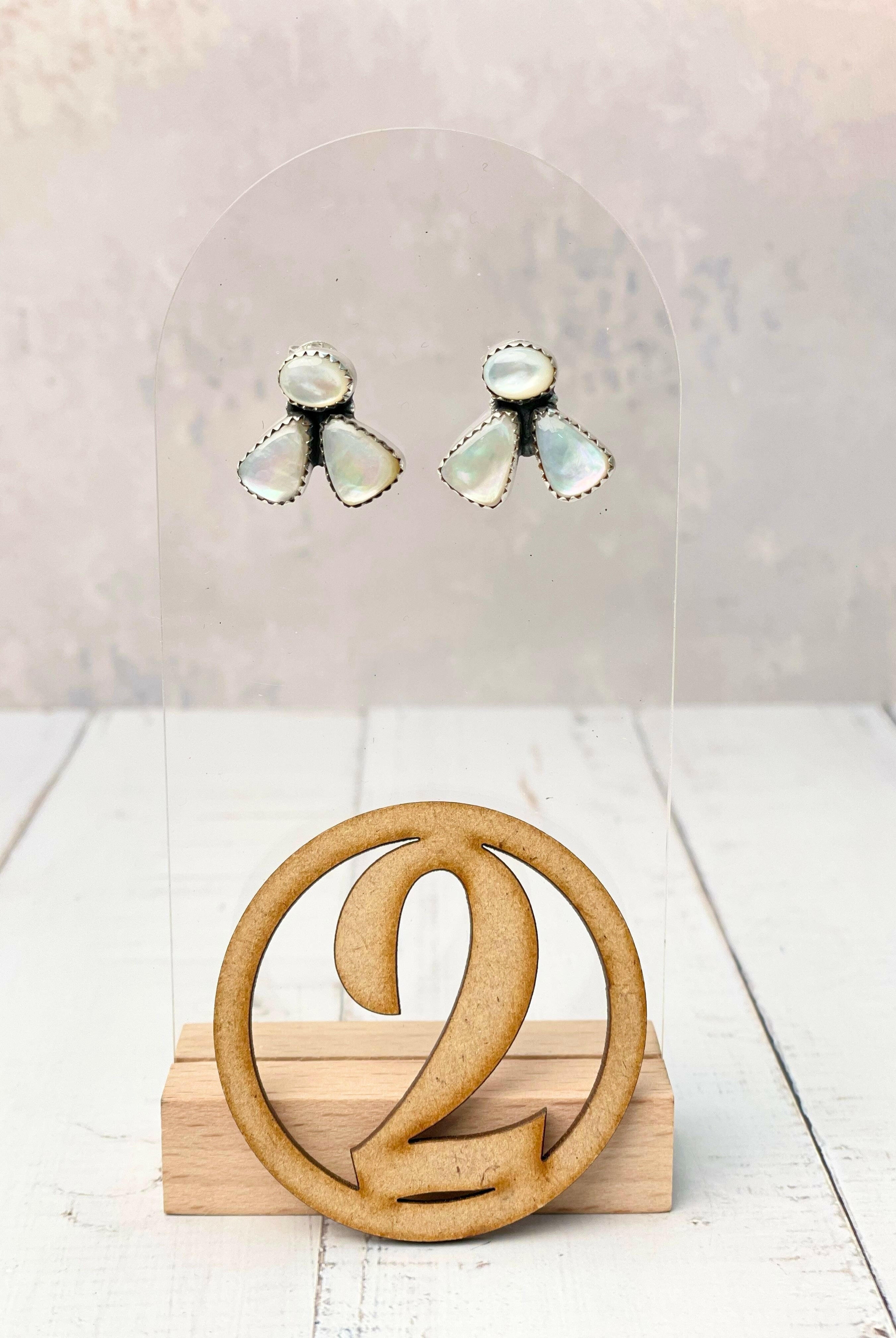 Multi White Shell Stud Earrings-Earrings-Krush Kandy, Women's Online Fashion Boutique Located in Phoenix, Arizona (Scottsdale Area)