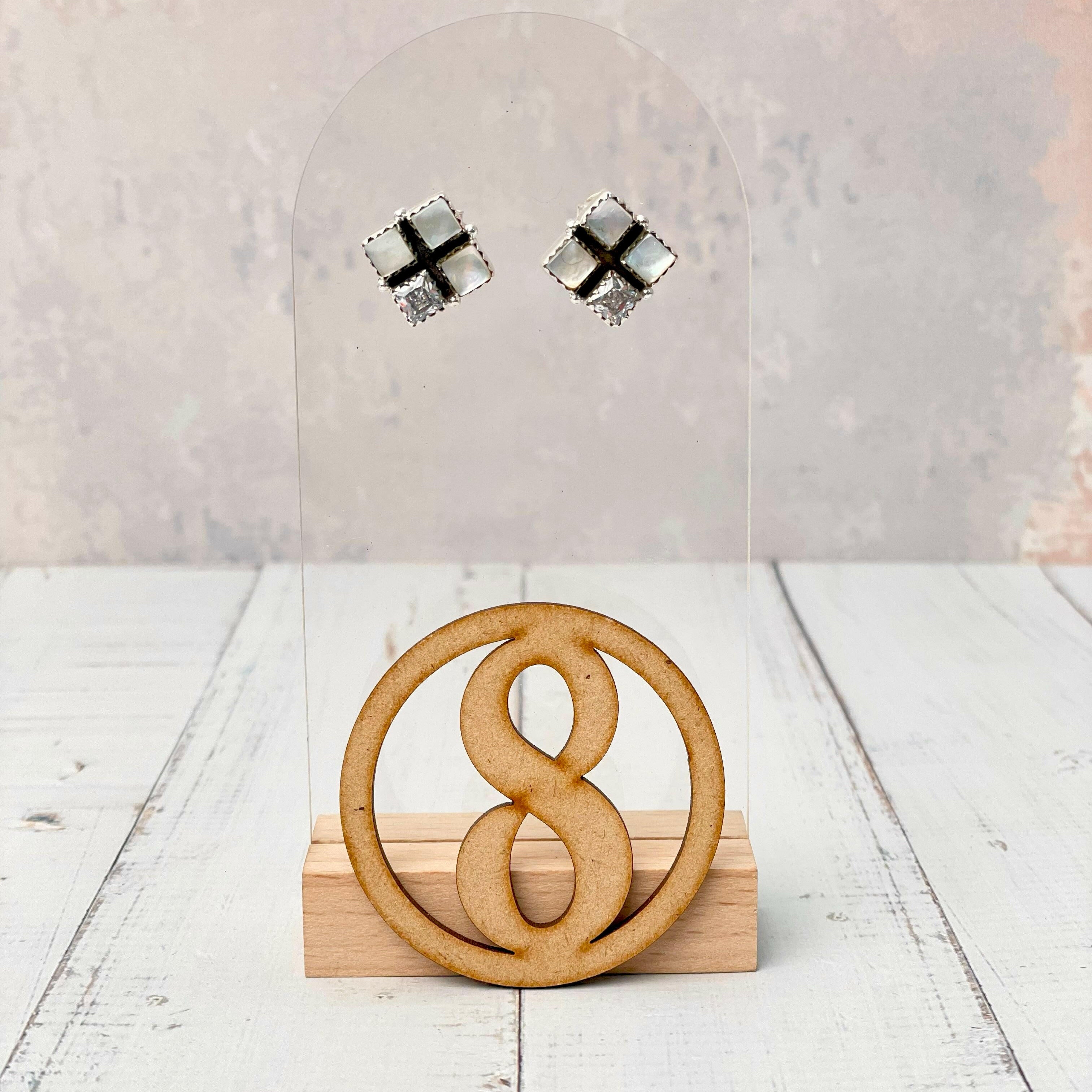 Four Square Stone Stud Earrings-Earrings-Krush Kandy, Women's Online Fashion Boutique Located in Phoenix, Arizona (Scottsdale Area)