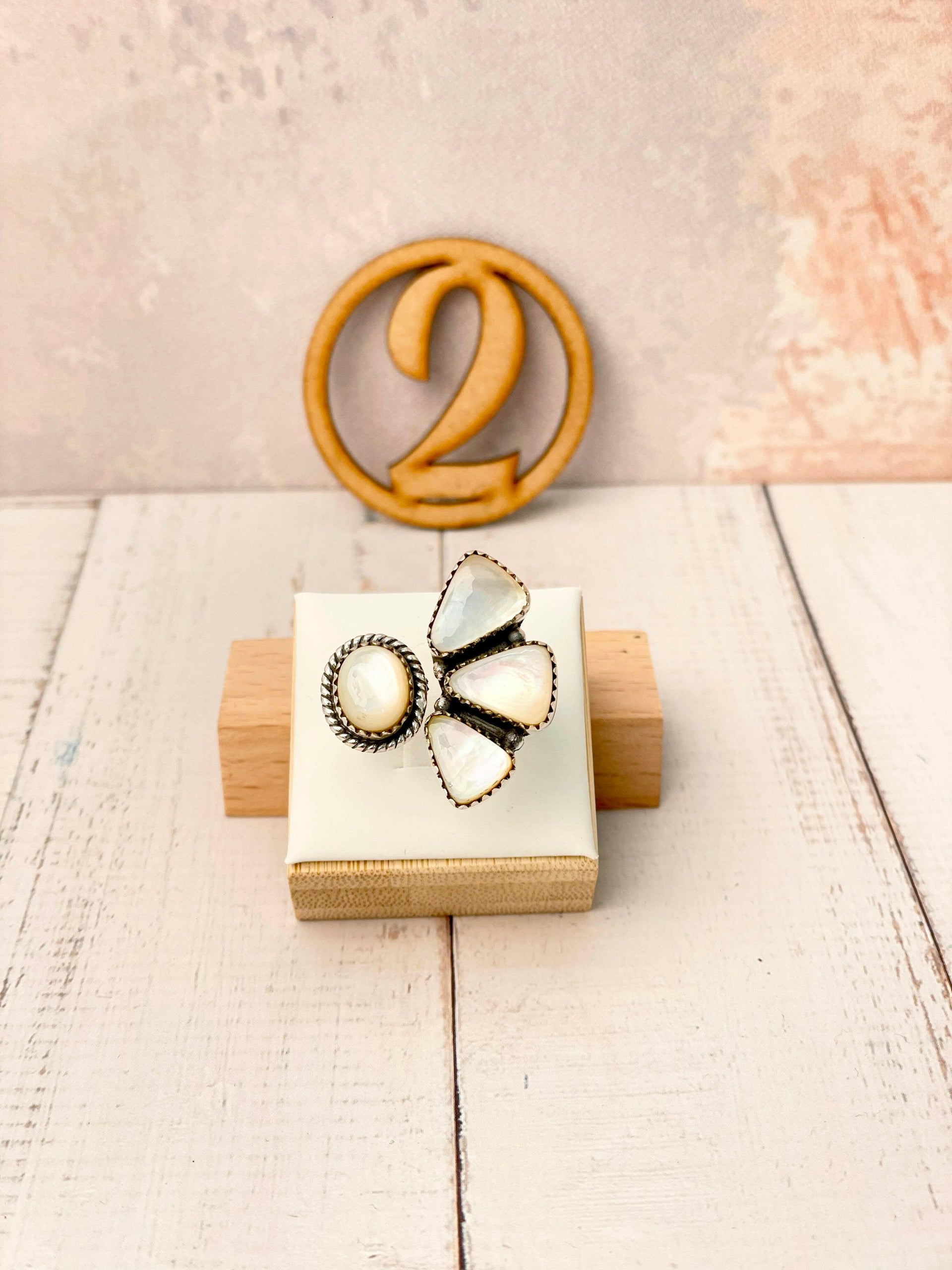 Multi White Shell Floating Ring-Rings-Krush Kandy, Women's Online Fashion Boutique Located in Phoenix, Arizona (Scottsdale Area)