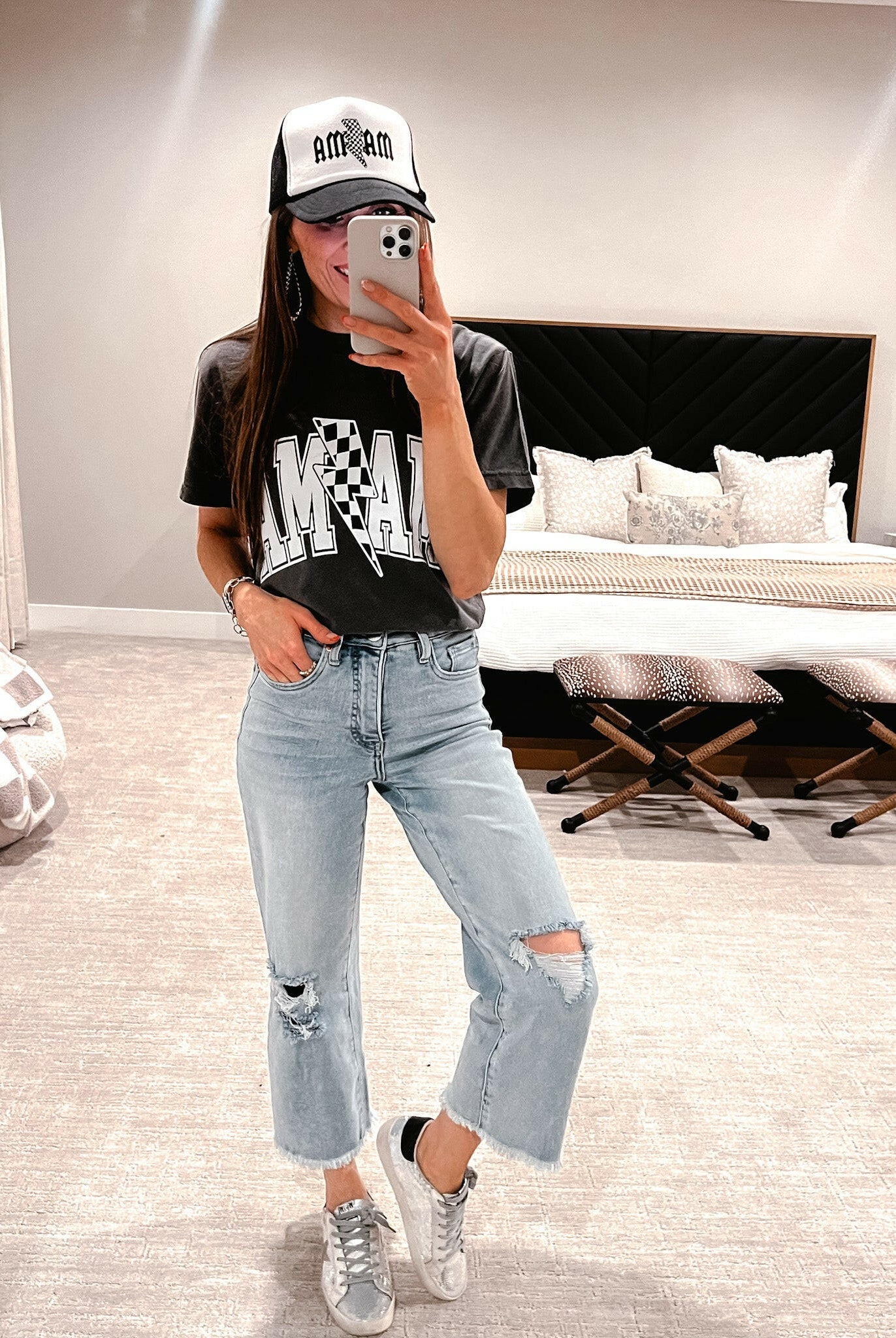 RfM Full Size Tummy Control High Waist Raw Hem Distressed Jeans-Krush Kandy, Women's Online Fashion Boutique Located in Phoenix, Arizona (Scottsdale Area)