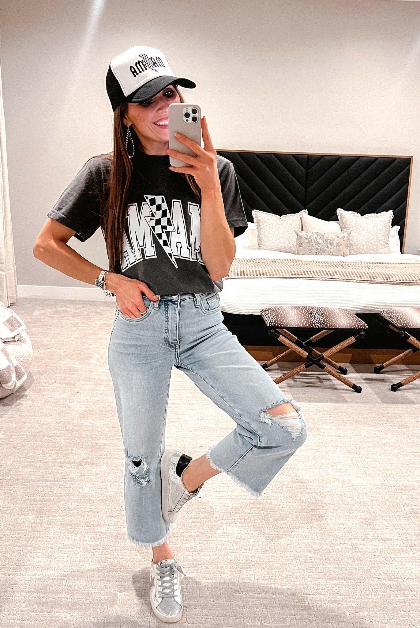 RfM Full Size Tummy Control High Waist Raw Hem Distressed Jeans-Krush Kandy, Women's Online Fashion Boutique Located in Phoenix, Arizona (Scottsdale Area)