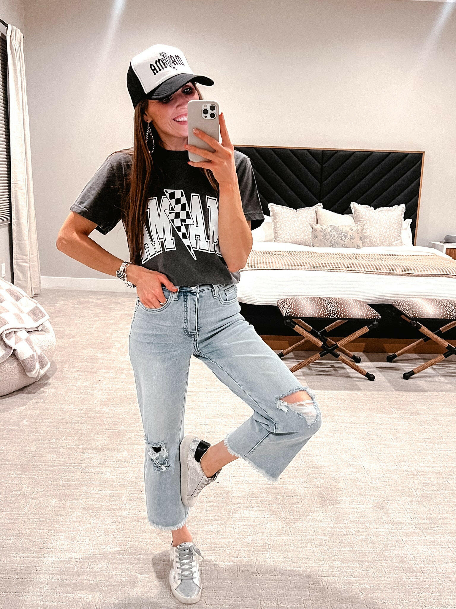 RfM Full Size Tummy Control High Waist Raw Hem Distressed Jeans-Krush Kandy, Women's Online Fashion Boutique Located in Phoenix, Arizona (Scottsdale Area)