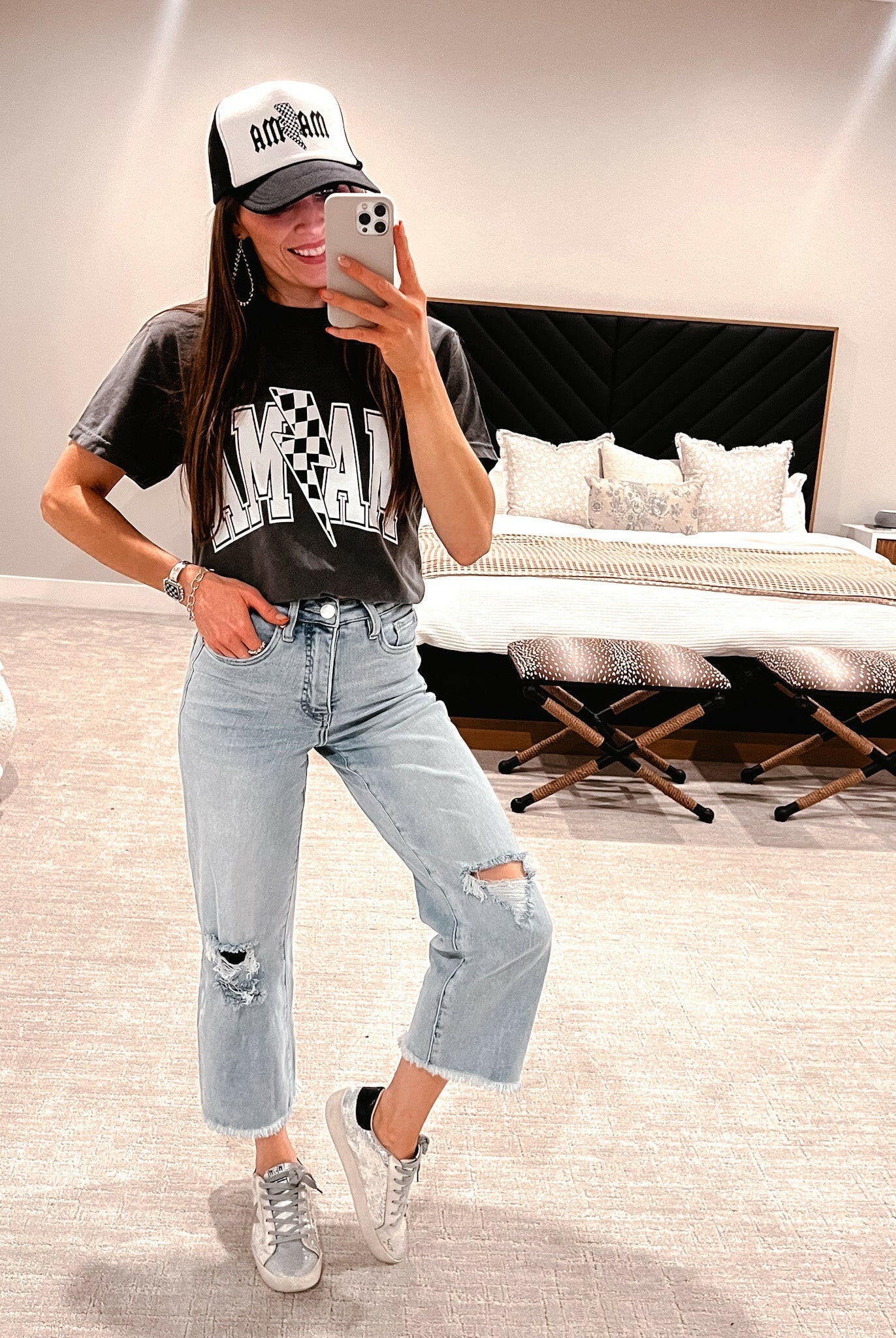 RfM Full Size Tummy Control High Waist Raw Hem Distressed Jeans-Krush Kandy, Women's Online Fashion Boutique Located in Phoenix, Arizona (Scottsdale Area)