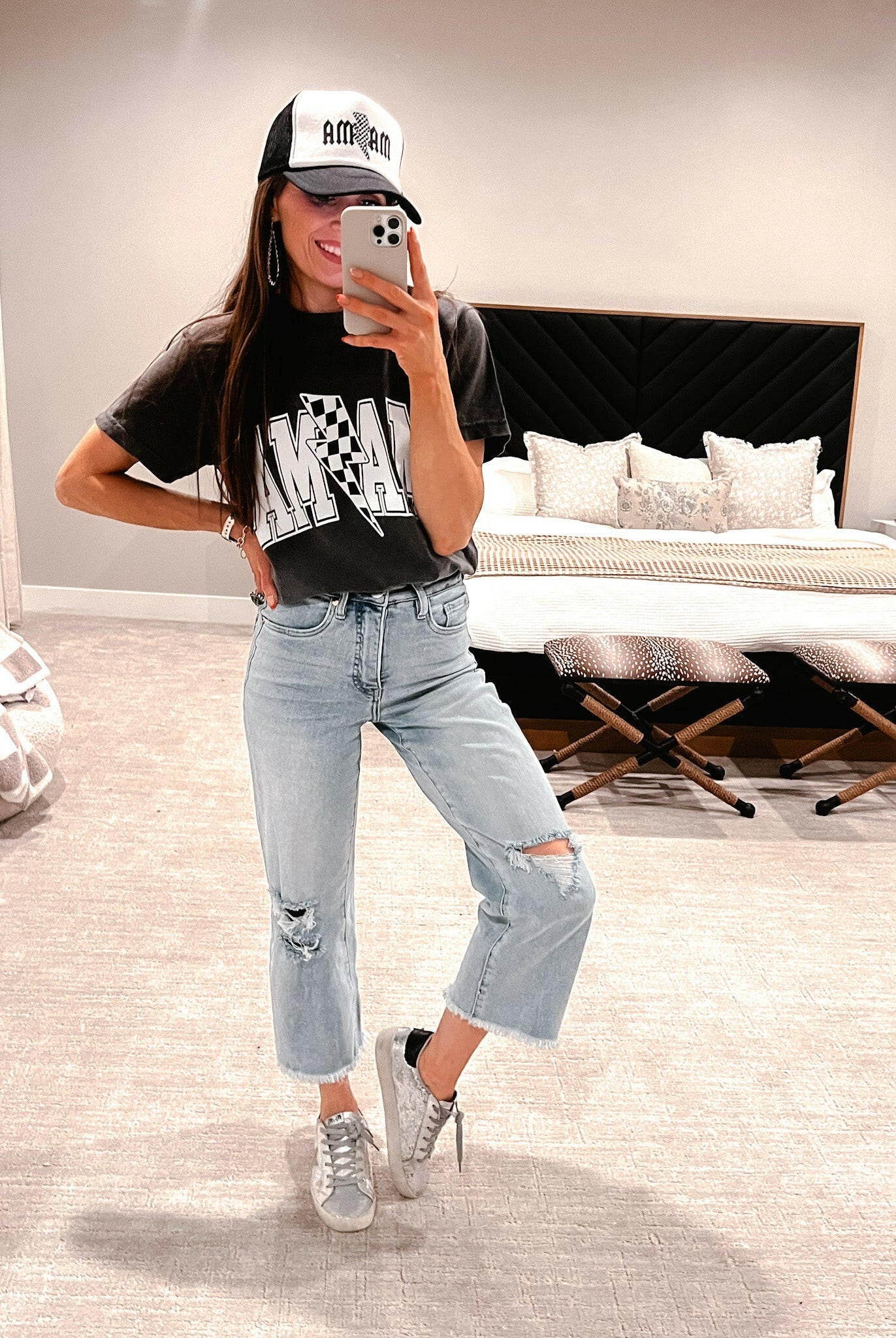 RfM Full Size Tummy Control High Waist Raw Hem Distressed Jeans-Krush Kandy, Women's Online Fashion Boutique Located in Phoenix, Arizona (Scottsdale Area)