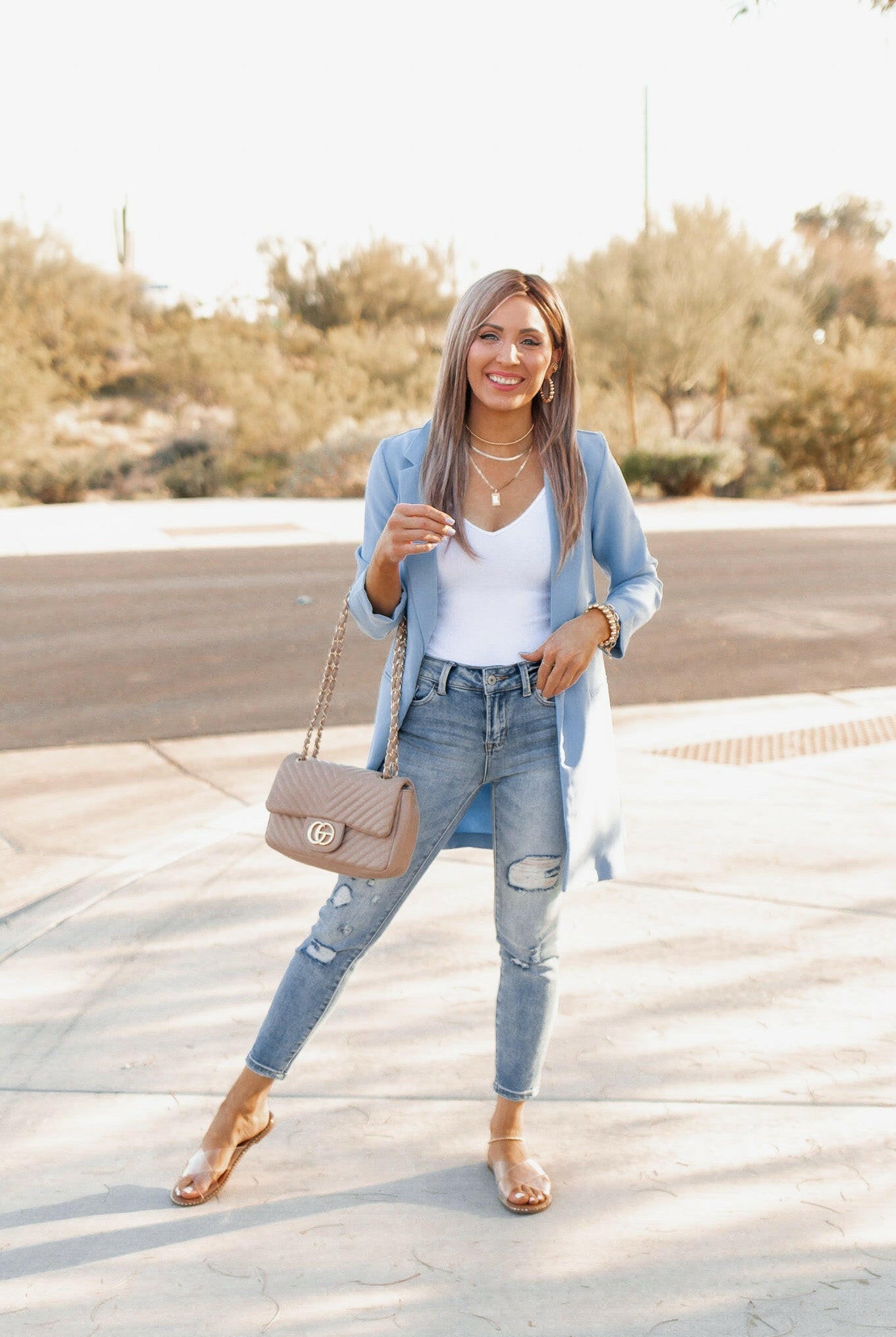 Zoom Meeting Lined Long Blazer Jacket-Blazers-Krush Kandy, Women's Online Fashion Boutique Located in Phoenix, Arizona (Scottsdale Area)